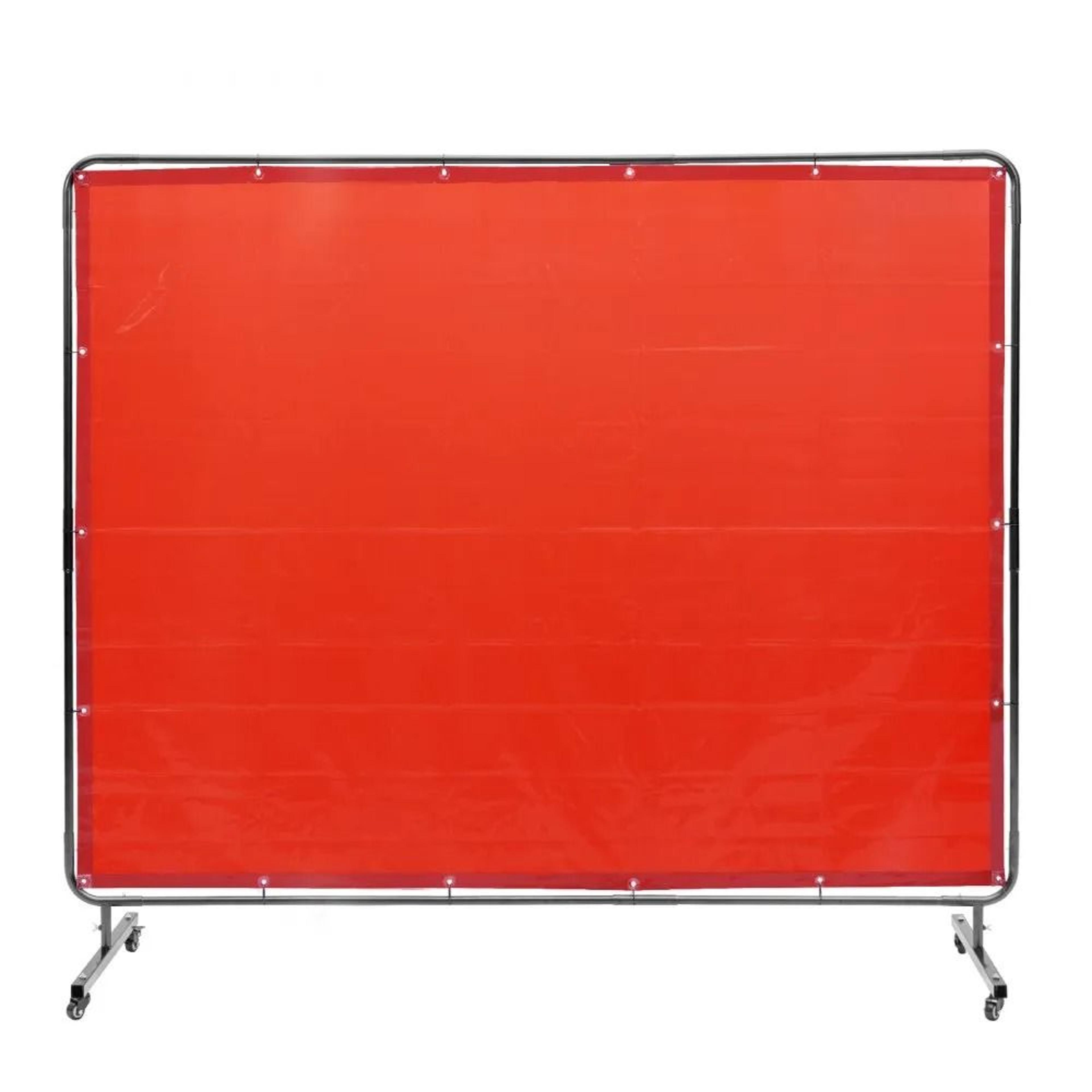 6 x 8 mobile welding screen with flame resistant curtain and uv protection