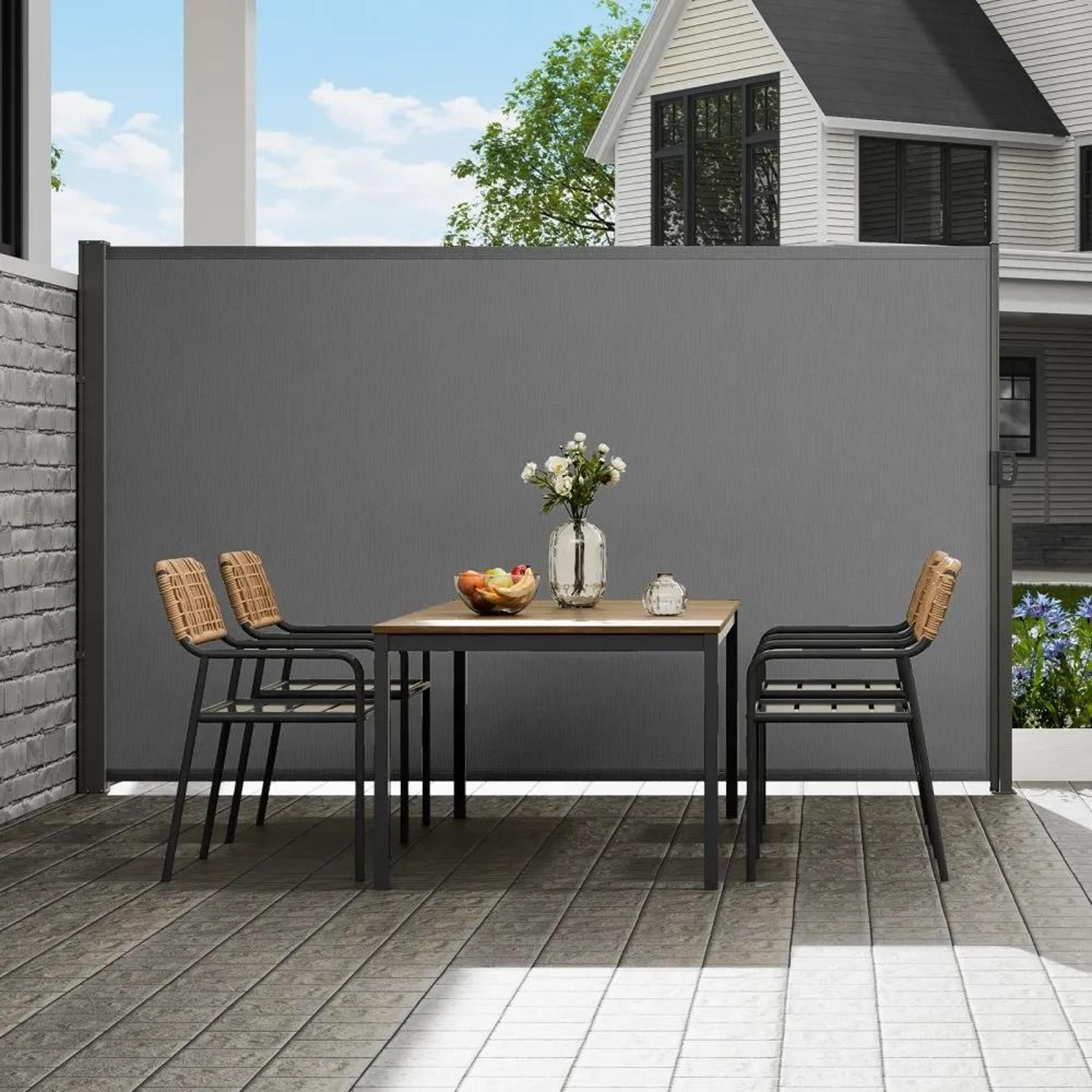 Retractable Side Awning Outdoor Privacy Screen With Waterproof UV Protection 6