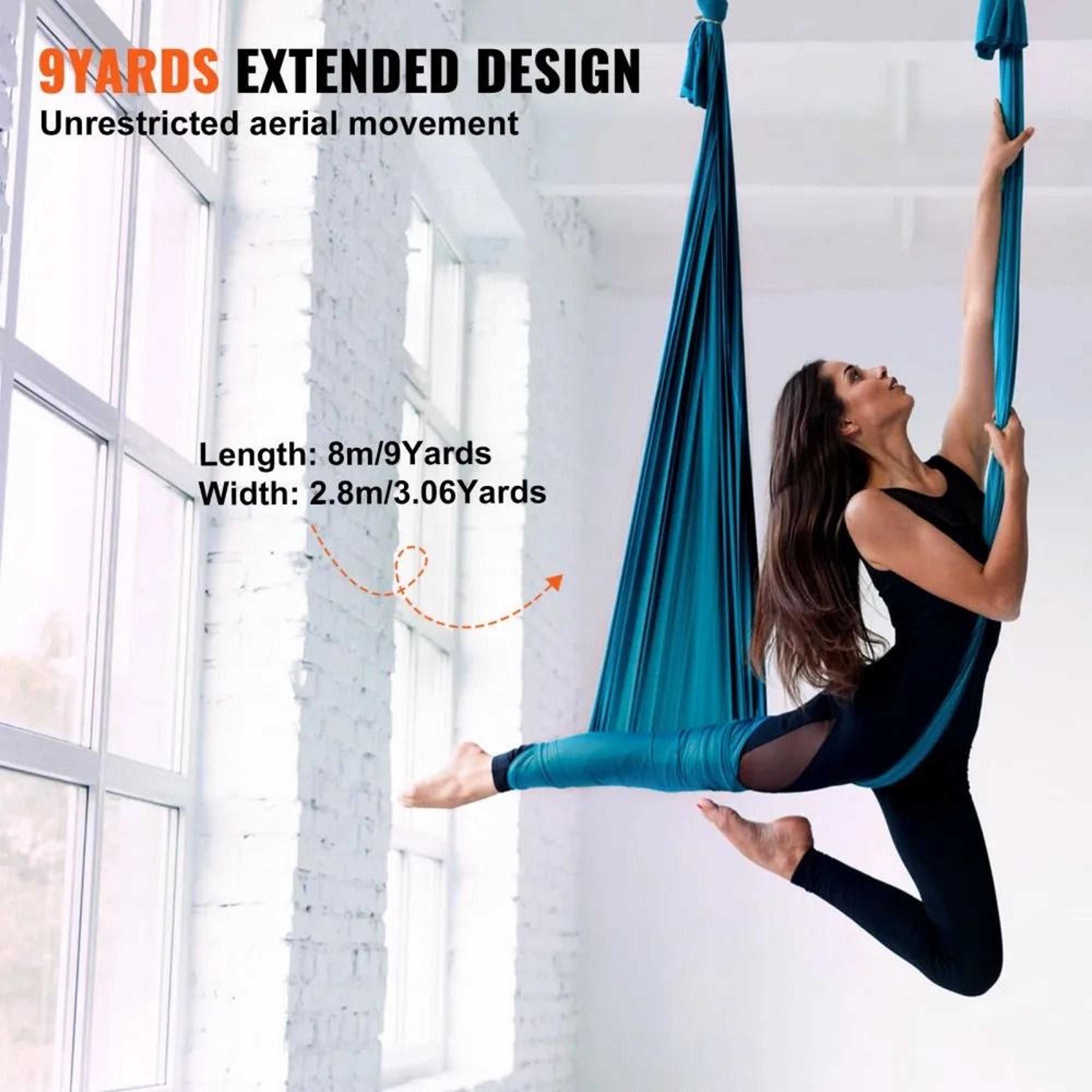 Aerial Yoga Hammock Kit With Nylon Aerial Silks And Heavy Duty Rigging 4