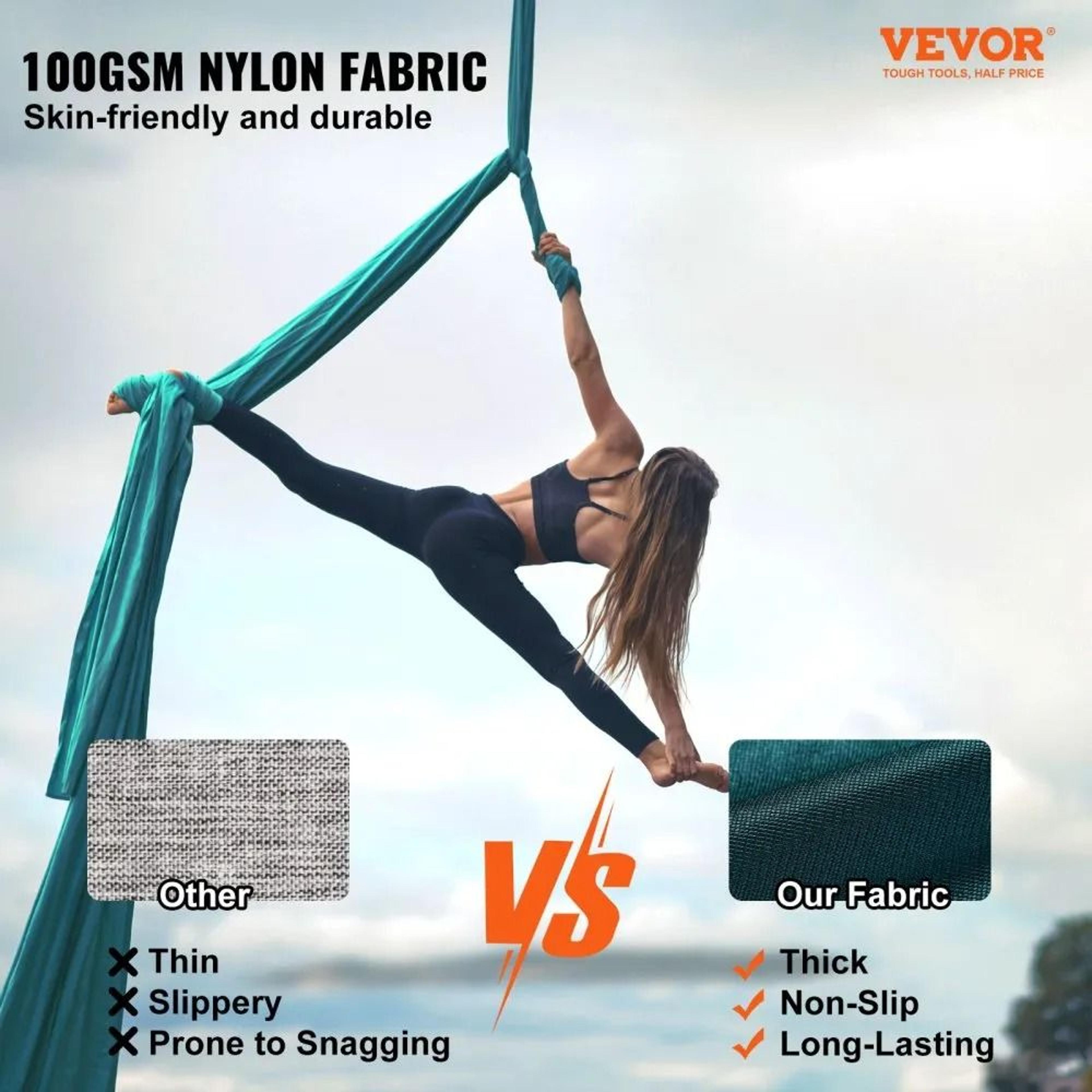 11 Yard Aerial Yoga Hammock Kit With Nylon Aerial Silks And Rigging Hardware 3