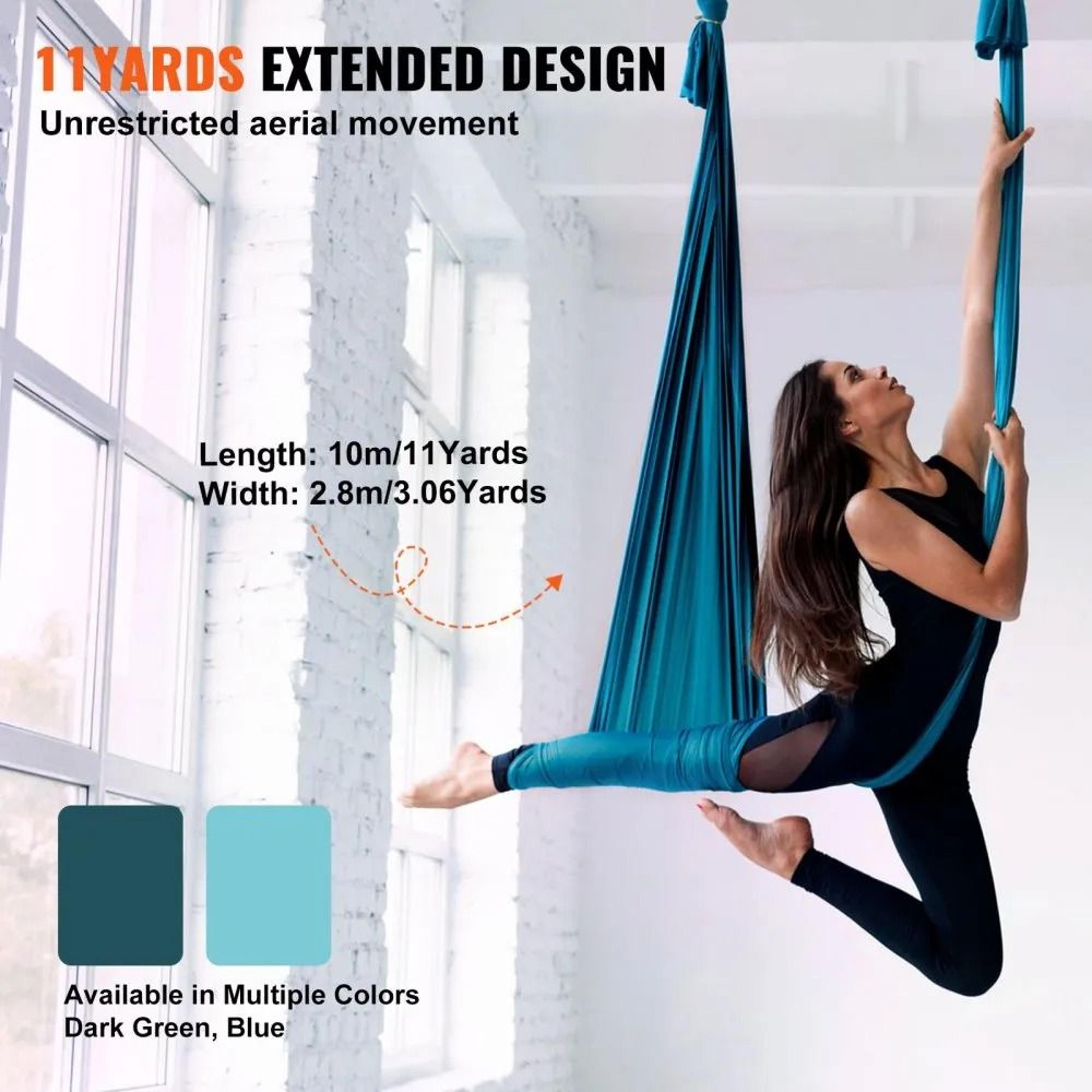 11 Yard Aerial Yoga Hammock Kit With Nylon Aerial Silks And Rigging Hardware 4