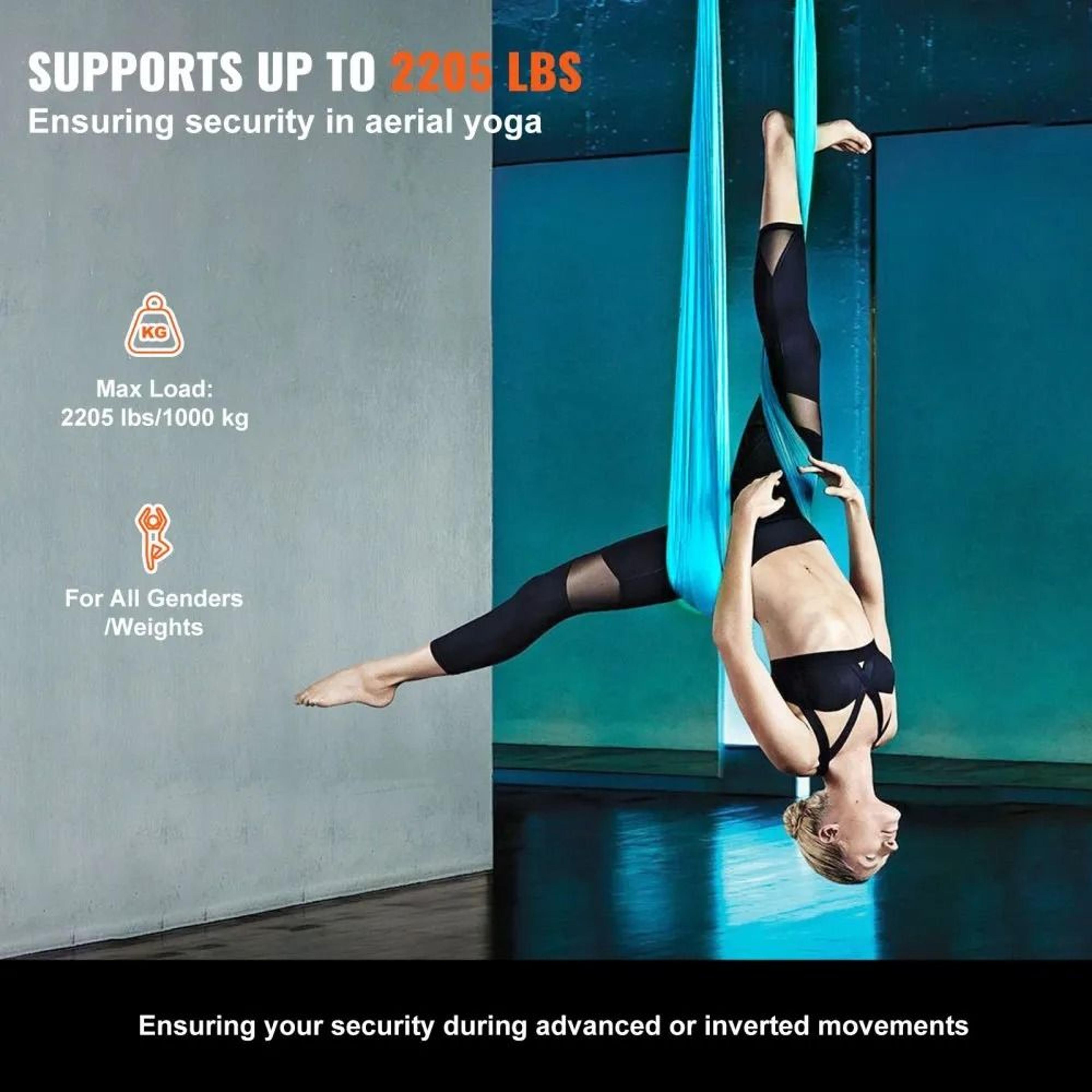 11 Yard Aerial Yoga Hammock And Aerial Silk Swing Kit With Rigging Hardware 1