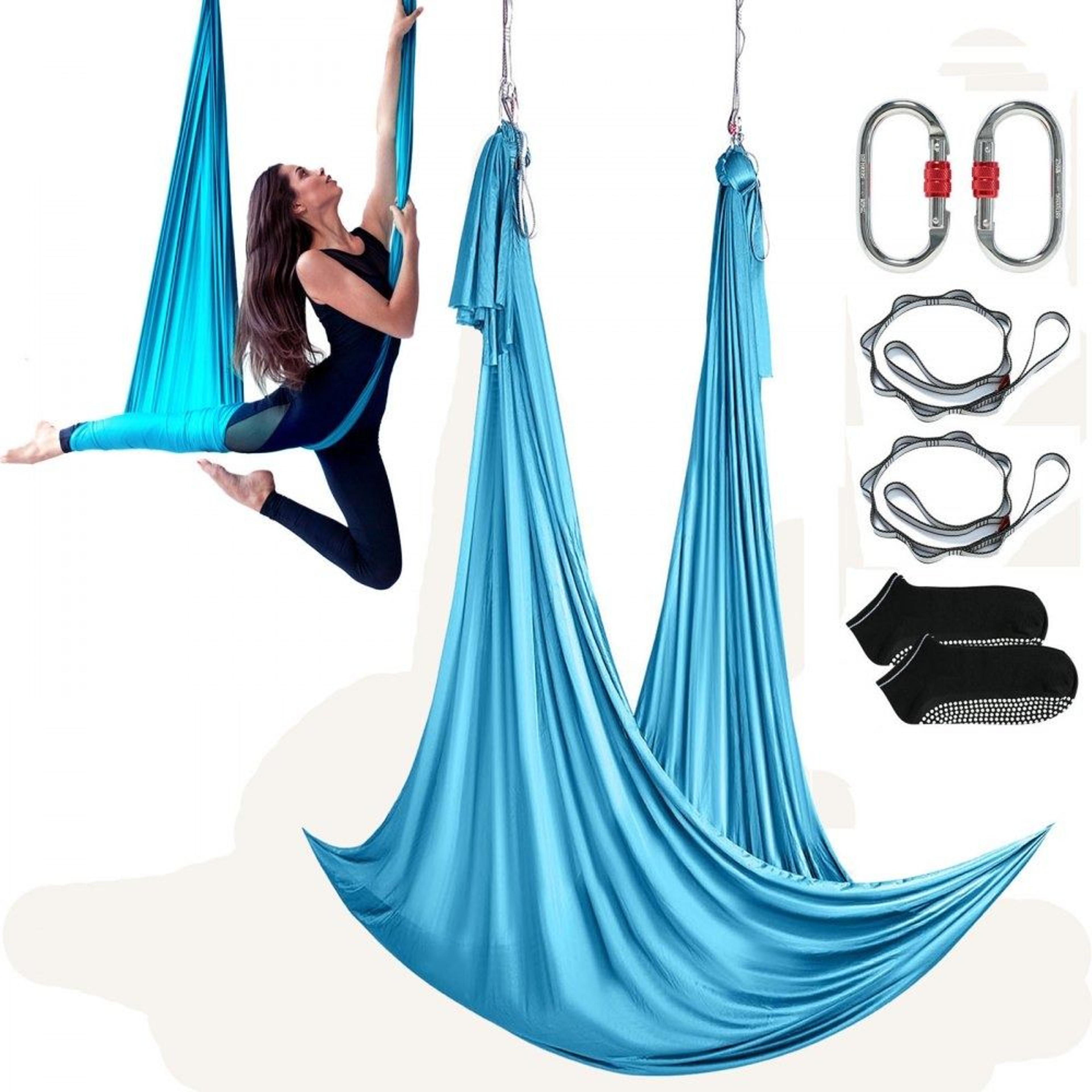 5.5 yard aerial yoga hammock swing with rigging kit and heavy duty nylon fabric