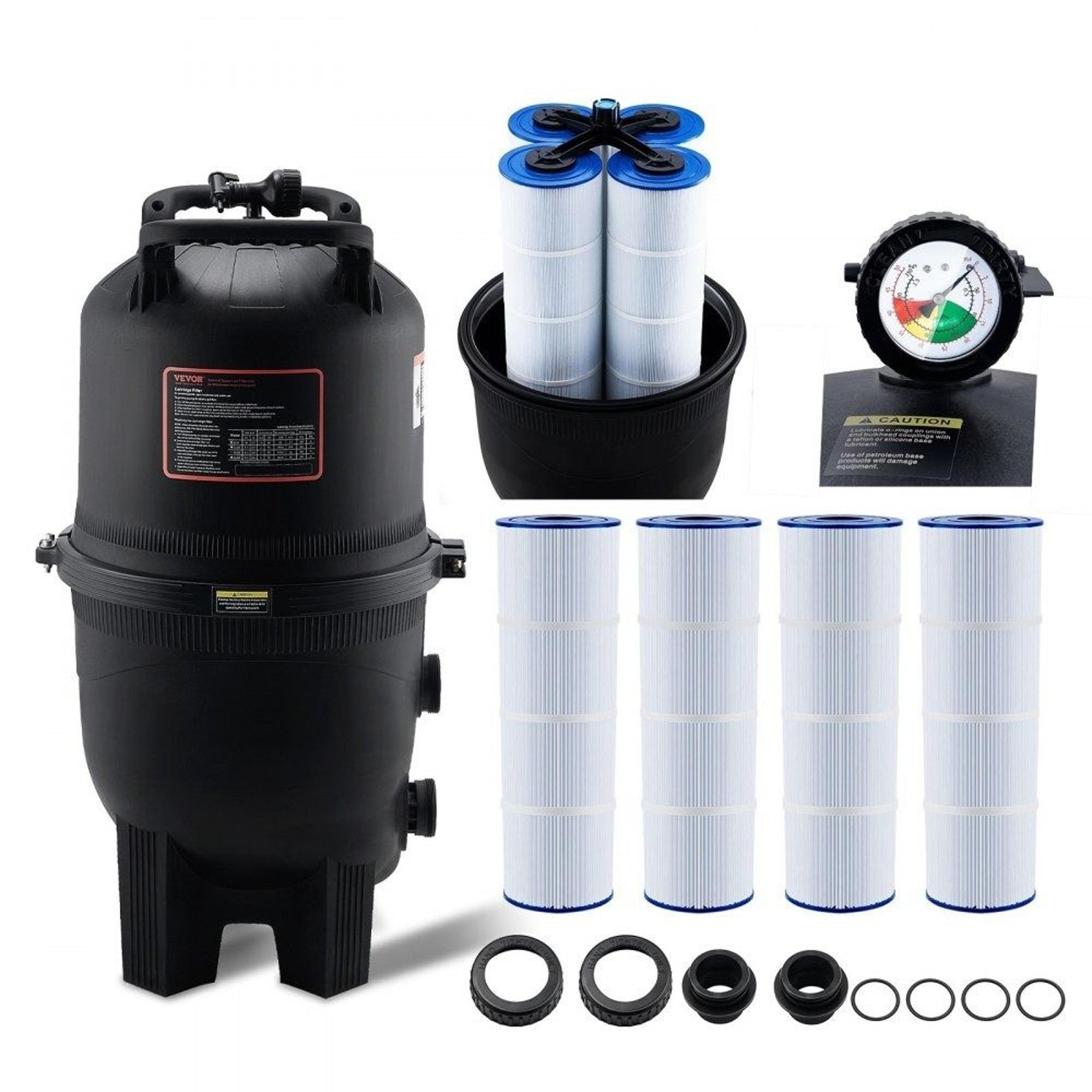 325 sq ft cartridge pool filter system for inground and above ground pools