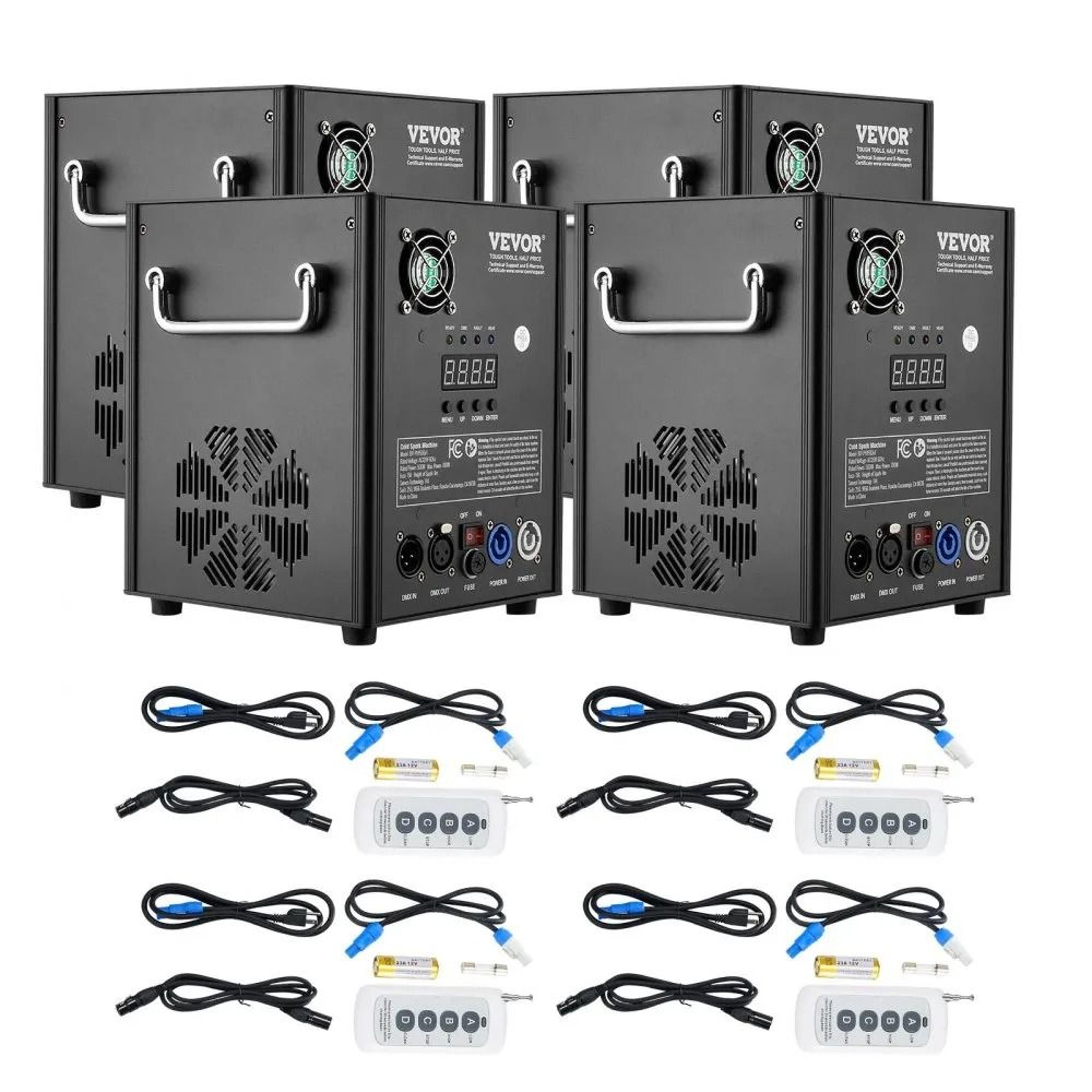 4 pack cold spark machine with dmx control adjustable spark height and wireless remote