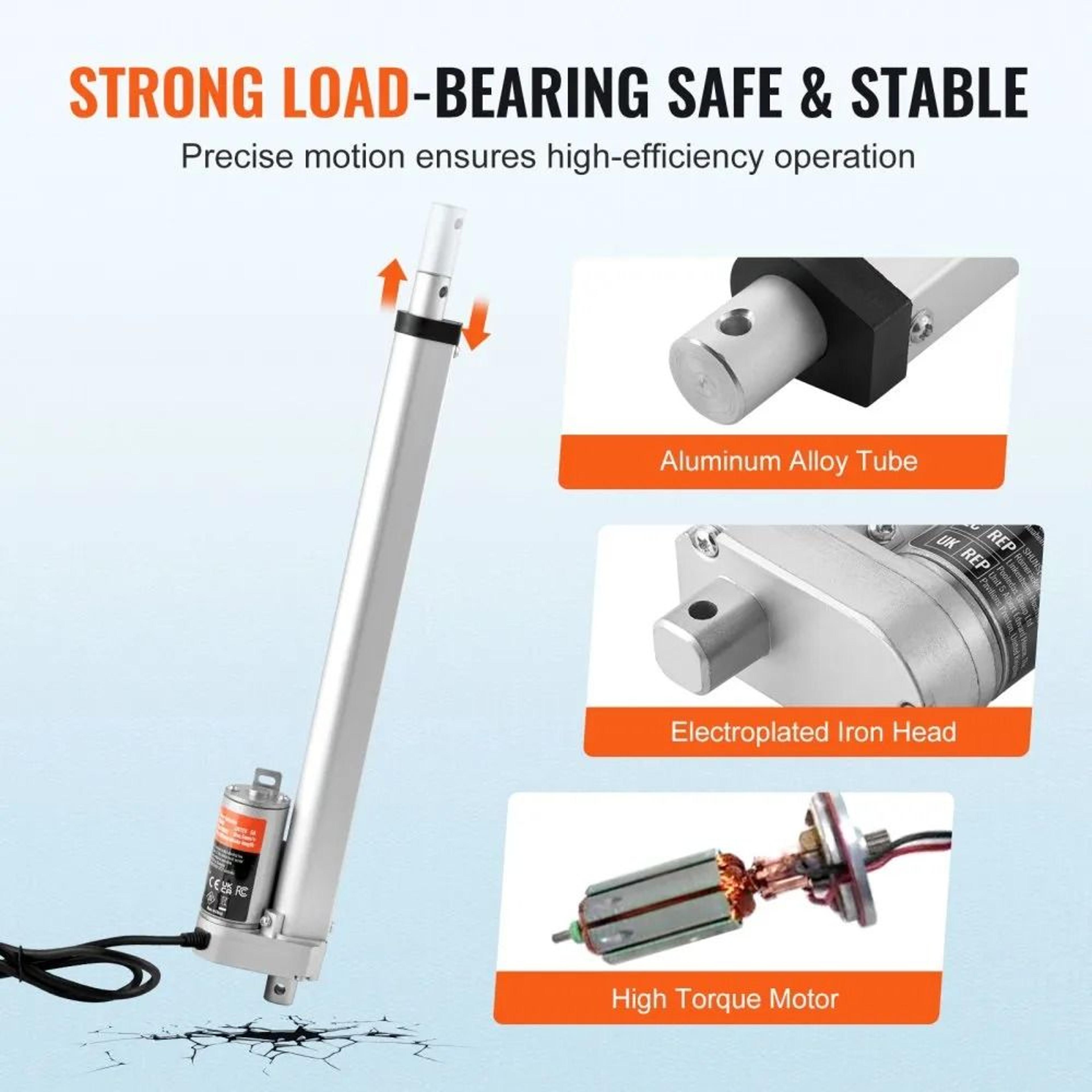 12V Linear Actuator 12 Inch High Speed 220lb Electric Linear Motion Motor 5