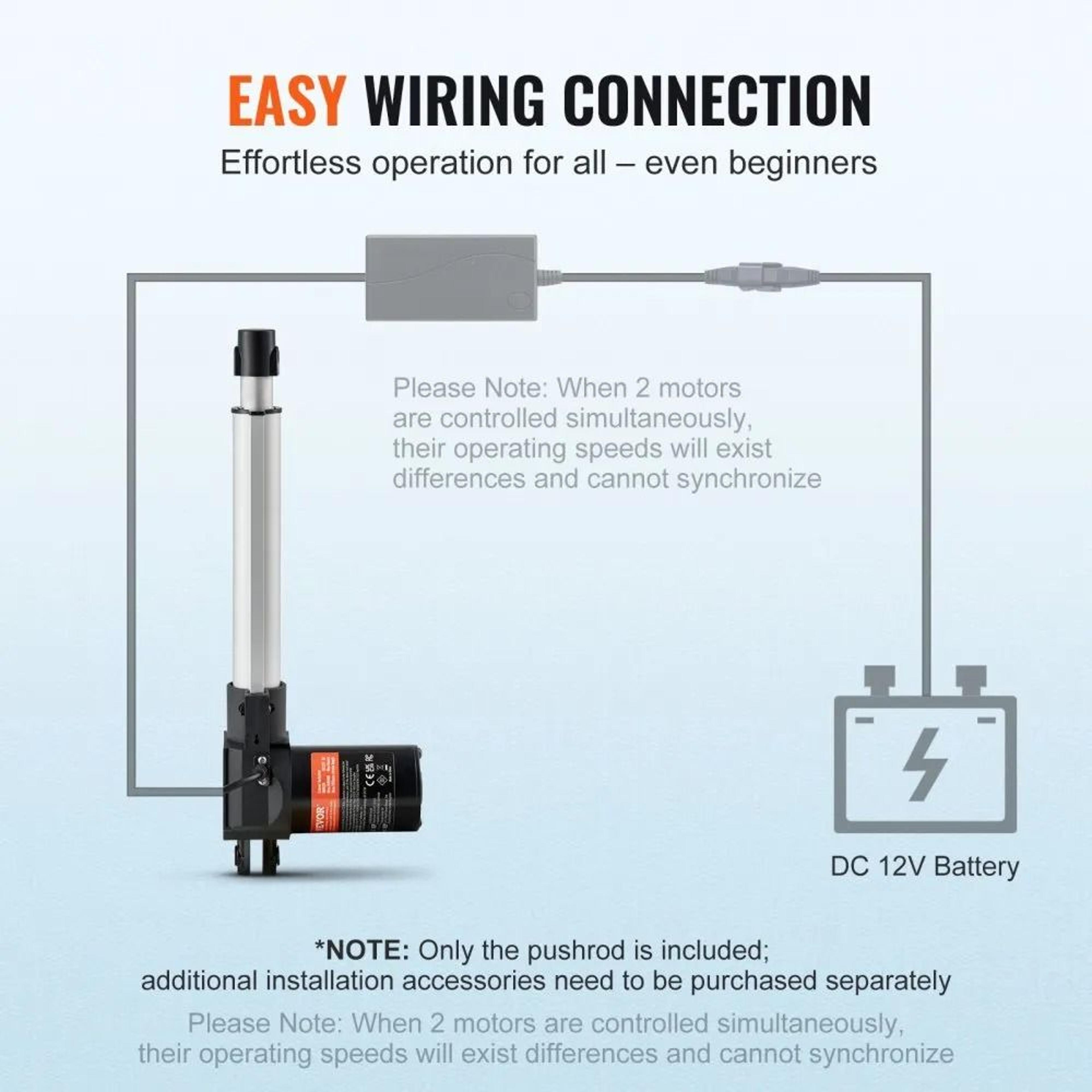Heavy Duty 12V Linear Actuator 8 Inch Stroke 1320 Lb Electric Lift Motor 4