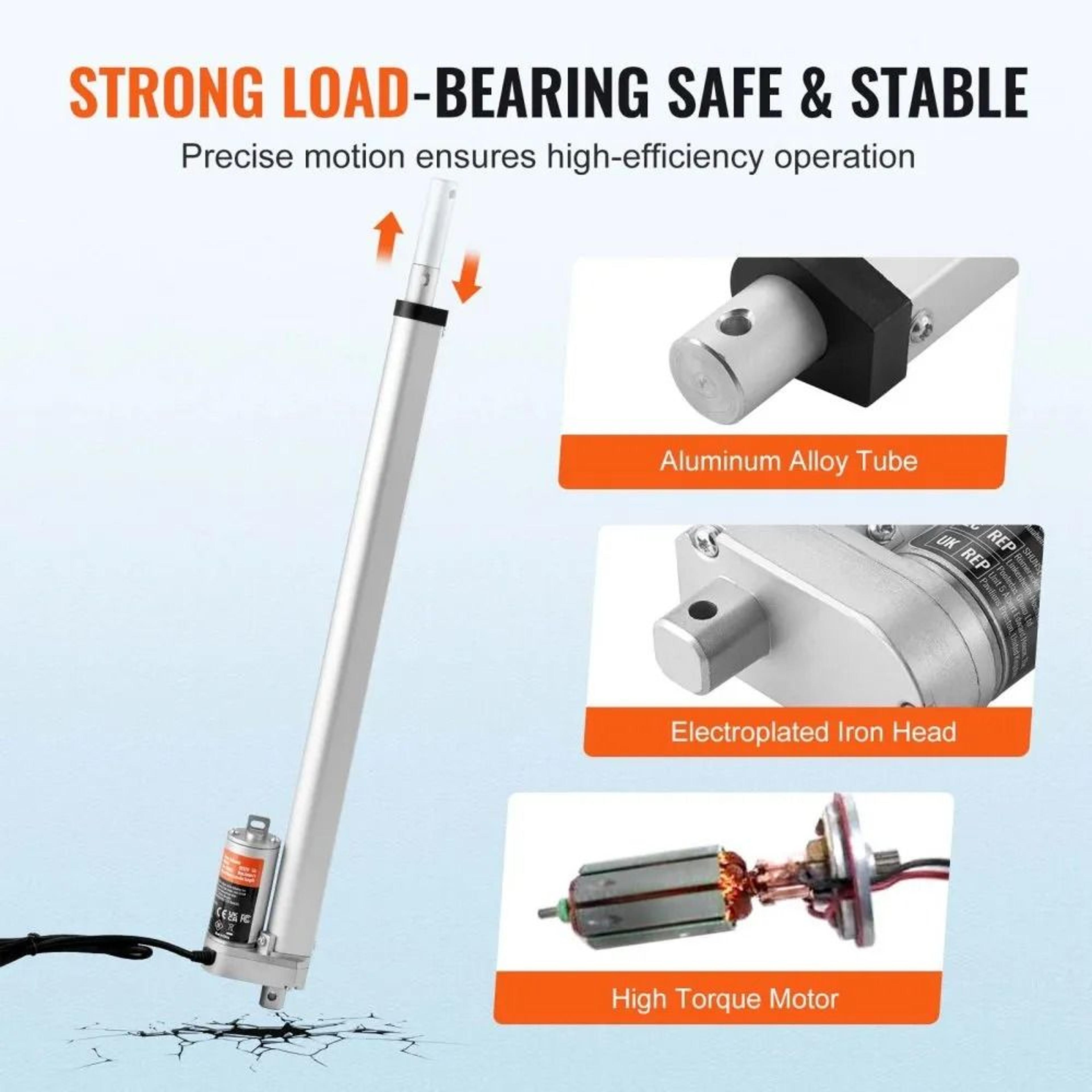 Heavy Duty 12V Linear Actuator With 18 Inch Stroke 330 Lb Load And IP54 Protection 1