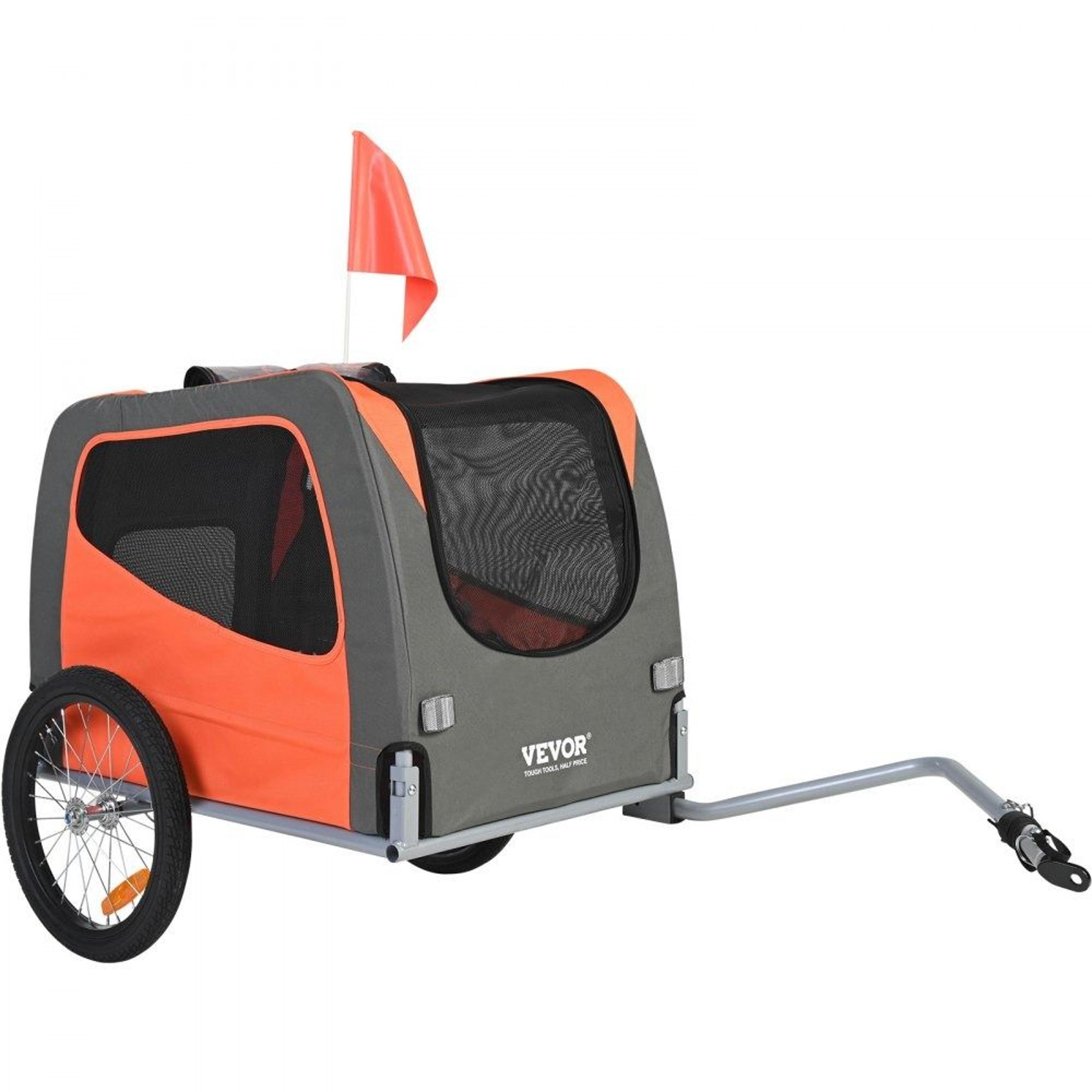 foldable dog bike trailer pet bicycle carrier with weather protection and quick release wheels