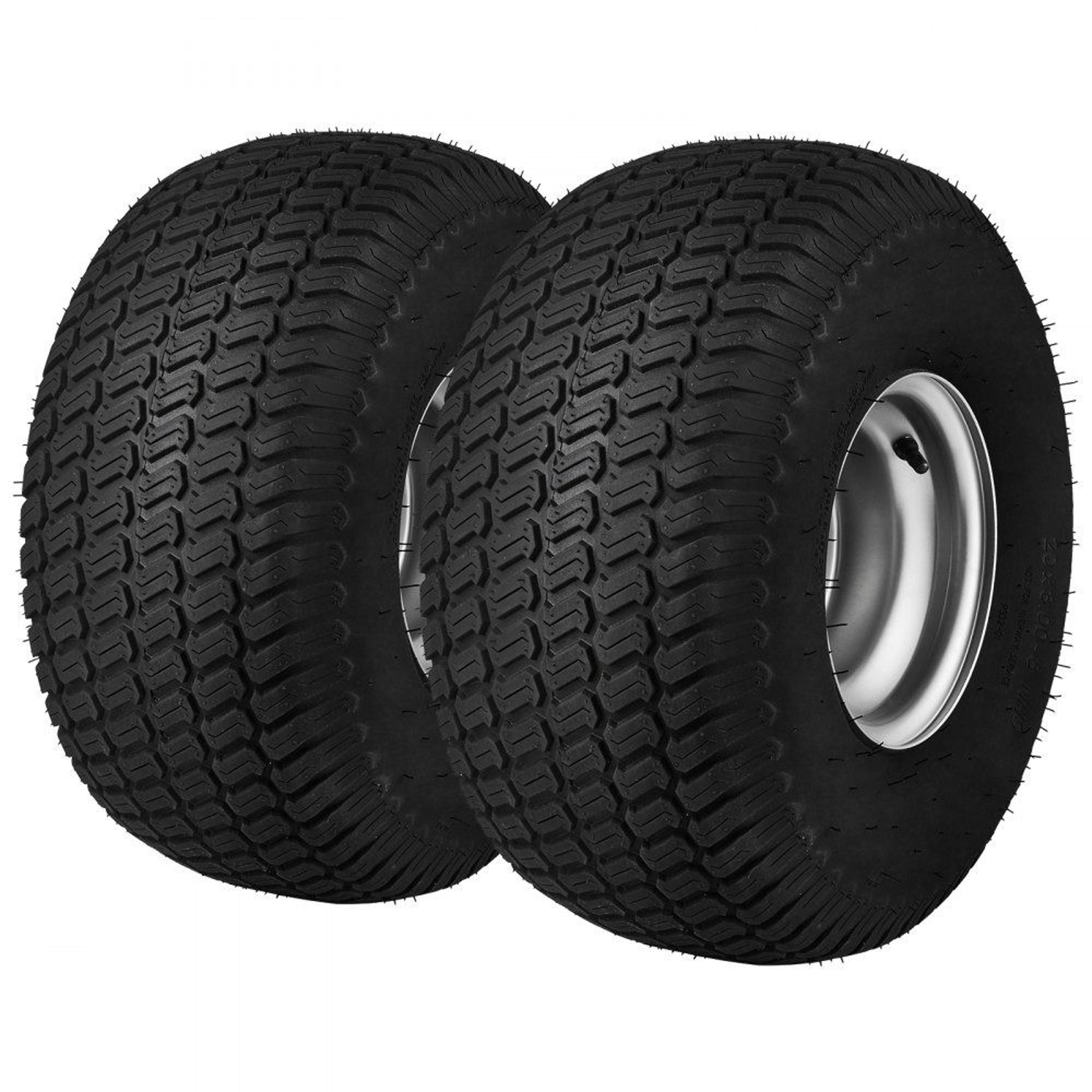 20x8-8 lawn mower tires with rim heavy duty tubeless tractor tire and wheel assembly 2 pack