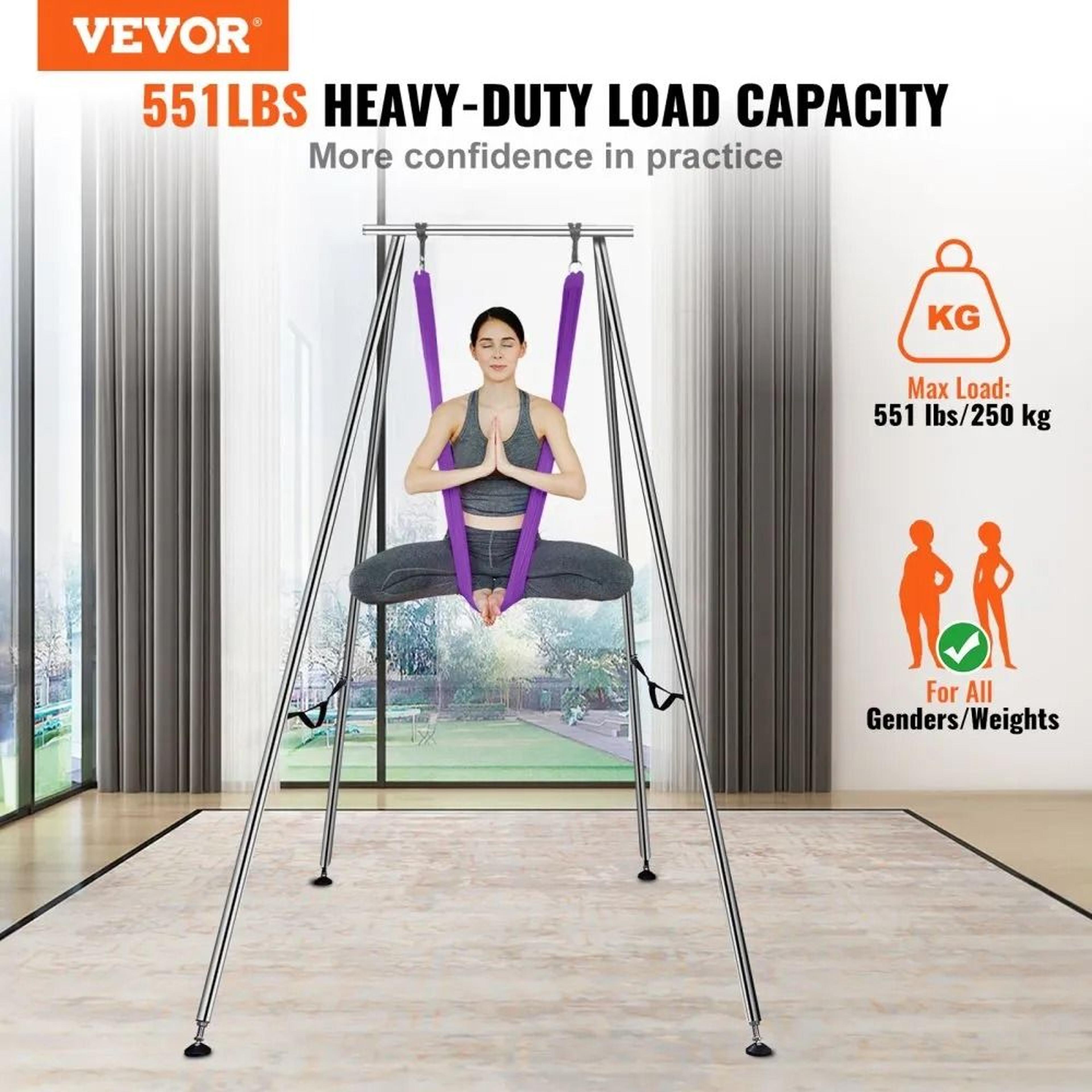 Aerial Yoga Frame With Hammock Heavy Duty Yoga Swing Stand For Indoor Outdoor Fitness 1