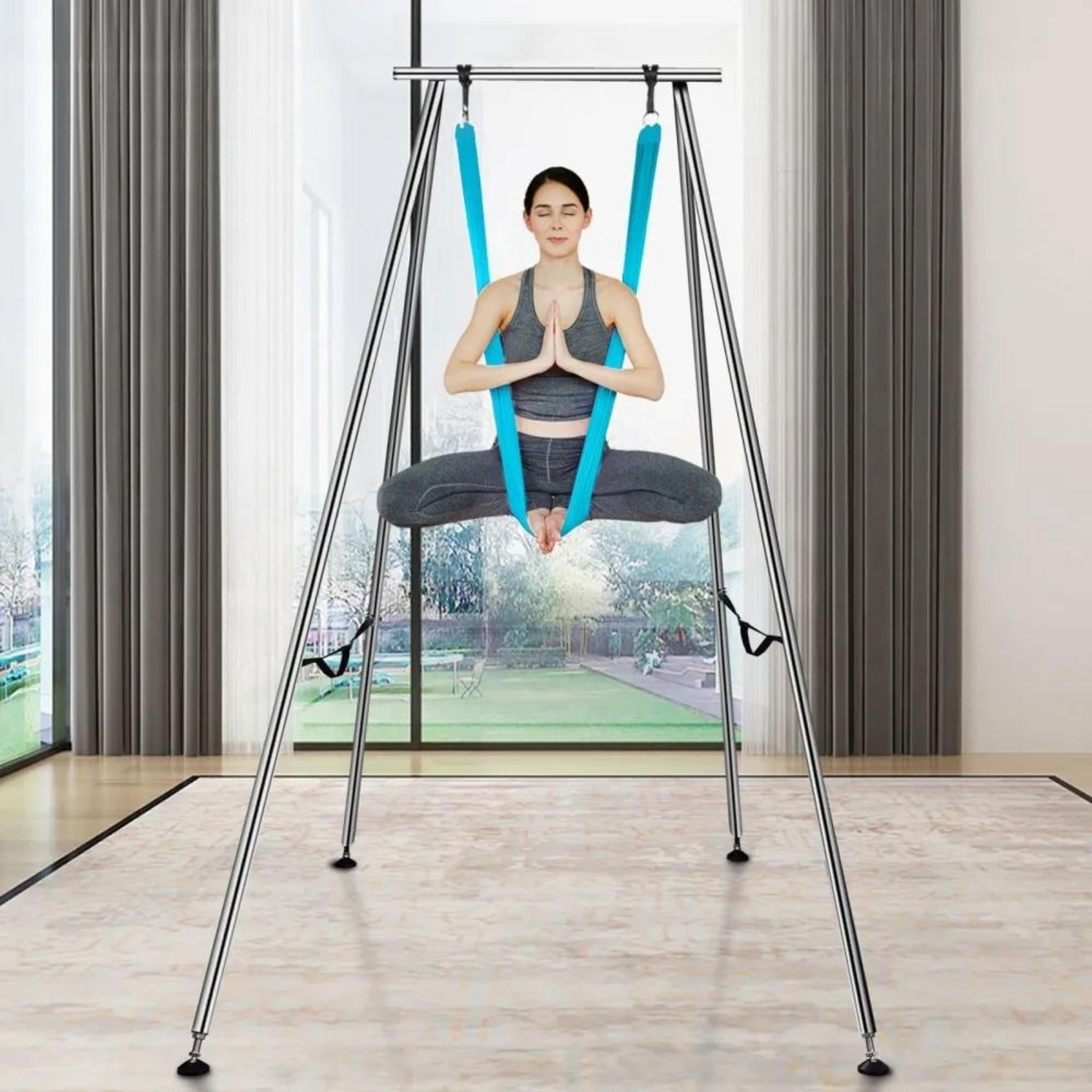 Professional Aerial Yoga Frame With Yoga Hammock Heavy Duty Indoor Outdoor Yoga Swing Stand 5