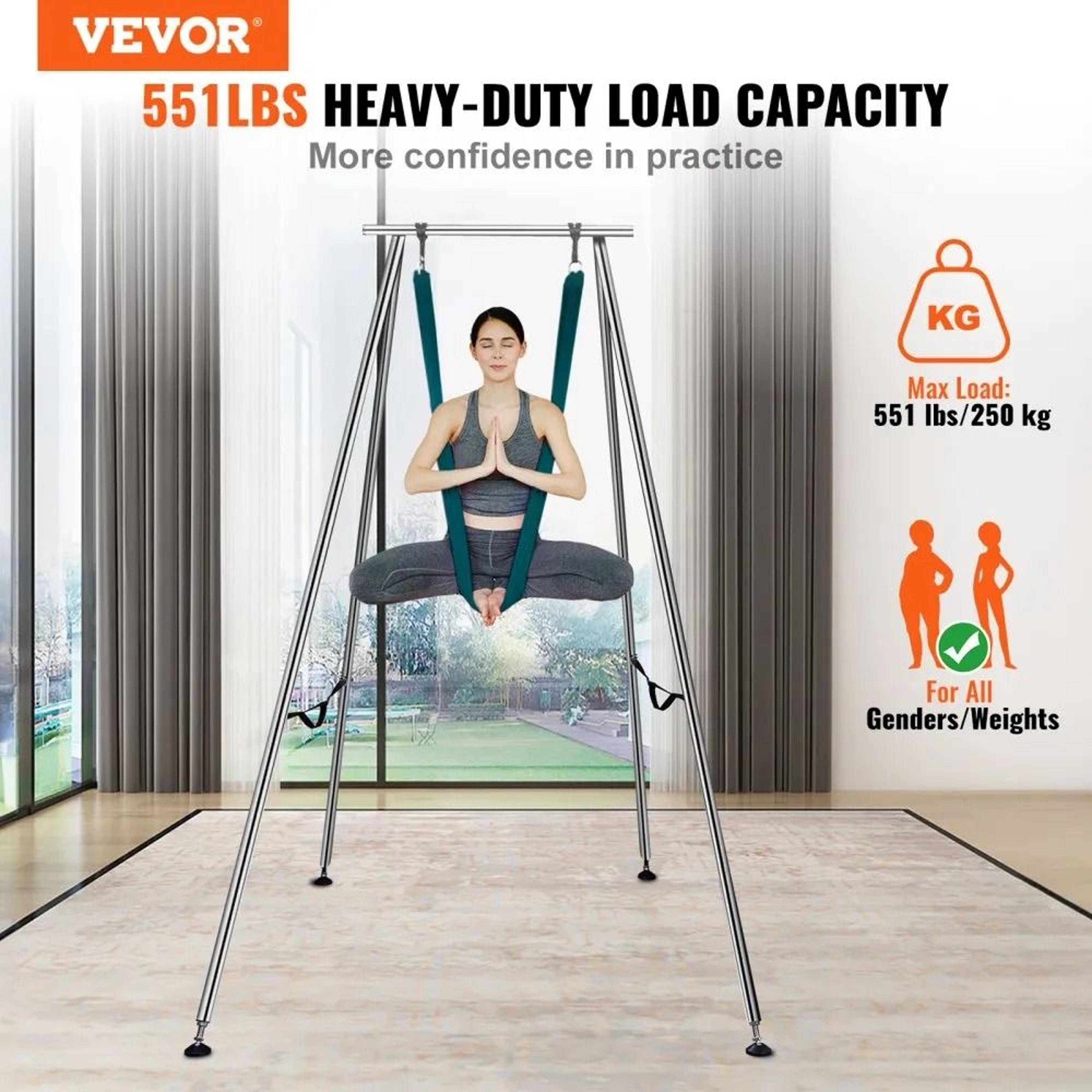 Professional Aerial Yoga Frame With Yoga Hammock Heavy Duty Yoga Swing Stand For Indoor Outdoor Tra 1