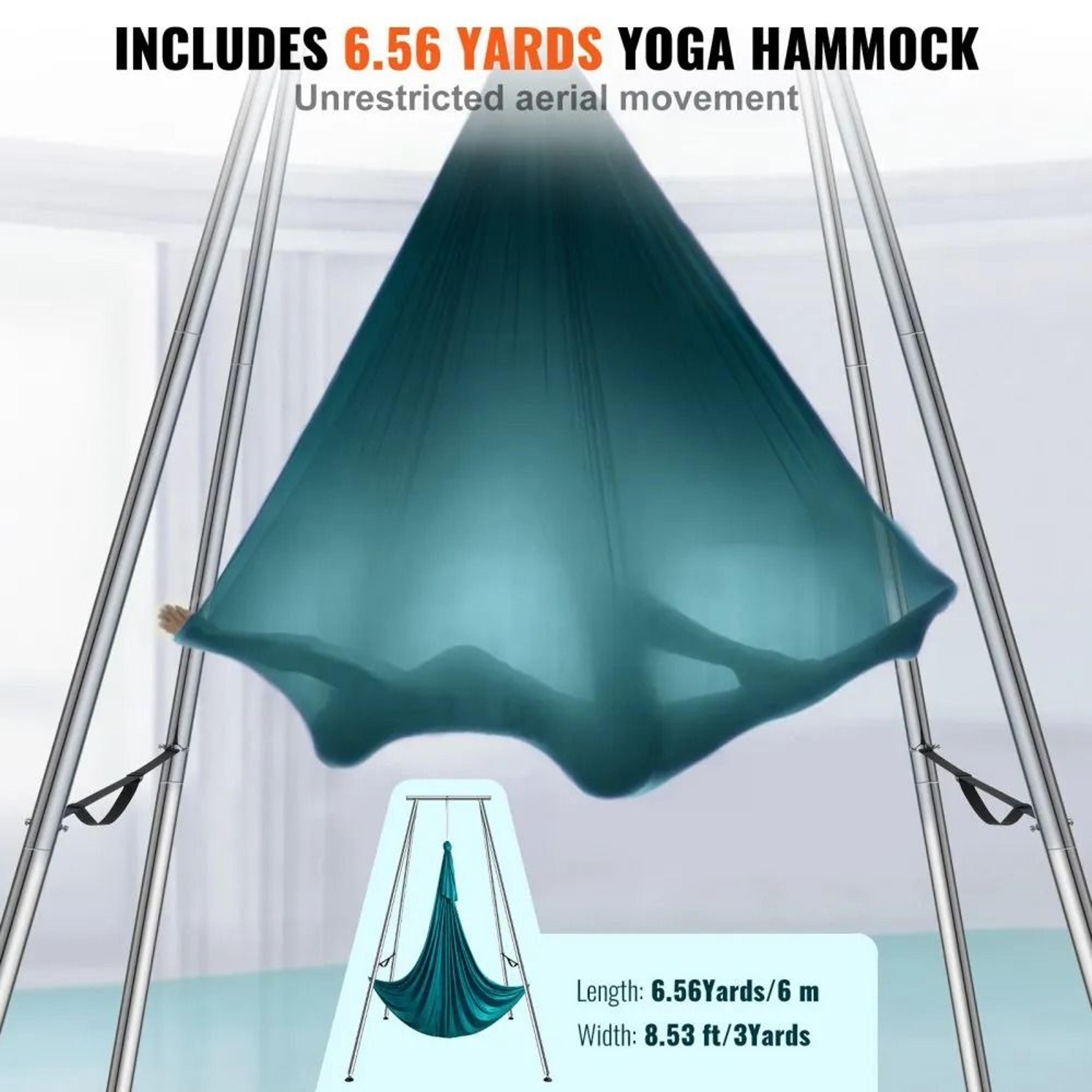 Professional Aerial Yoga Frame With Yoga Hammock Heavy Duty Yoga Swing Stand For Indoor Outdoor Tra 5