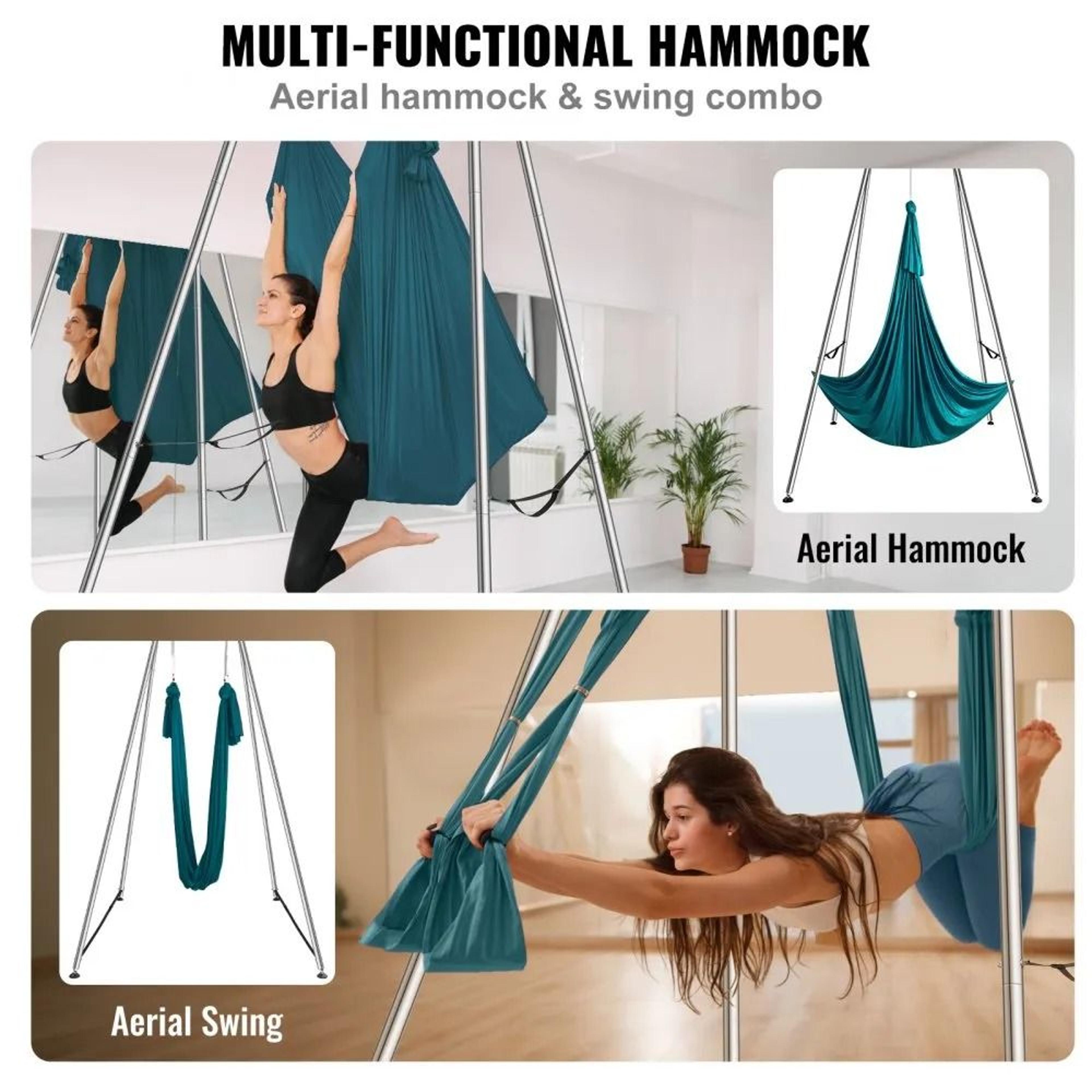 Professional Aerial Yoga Frame With Yoga Hammock Heavy Duty Yoga Swing Stand For Indoor Outdoor Tra 3