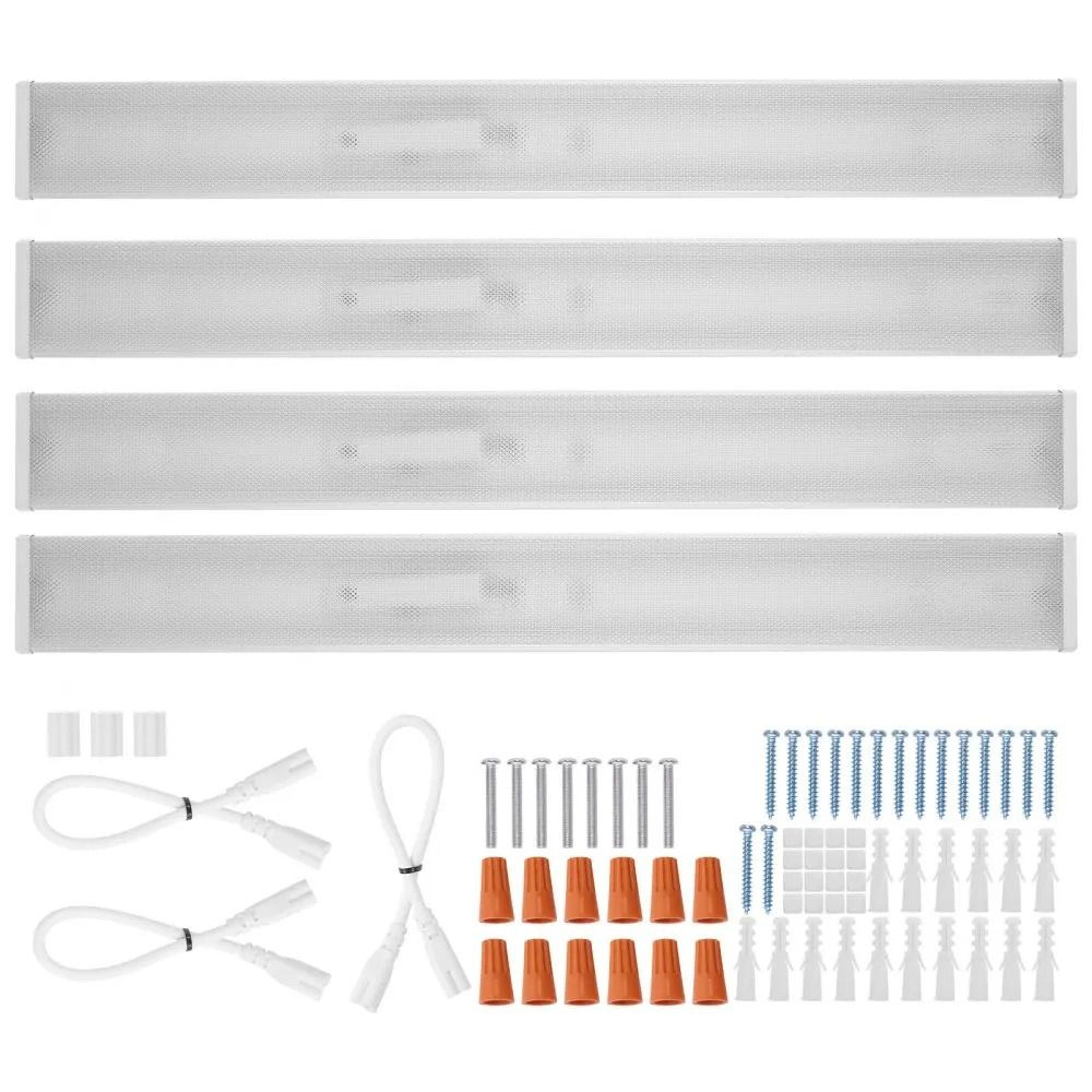 4ft led wraparound shop lights 5500lm daylight flush mount ceiling light 4 pack