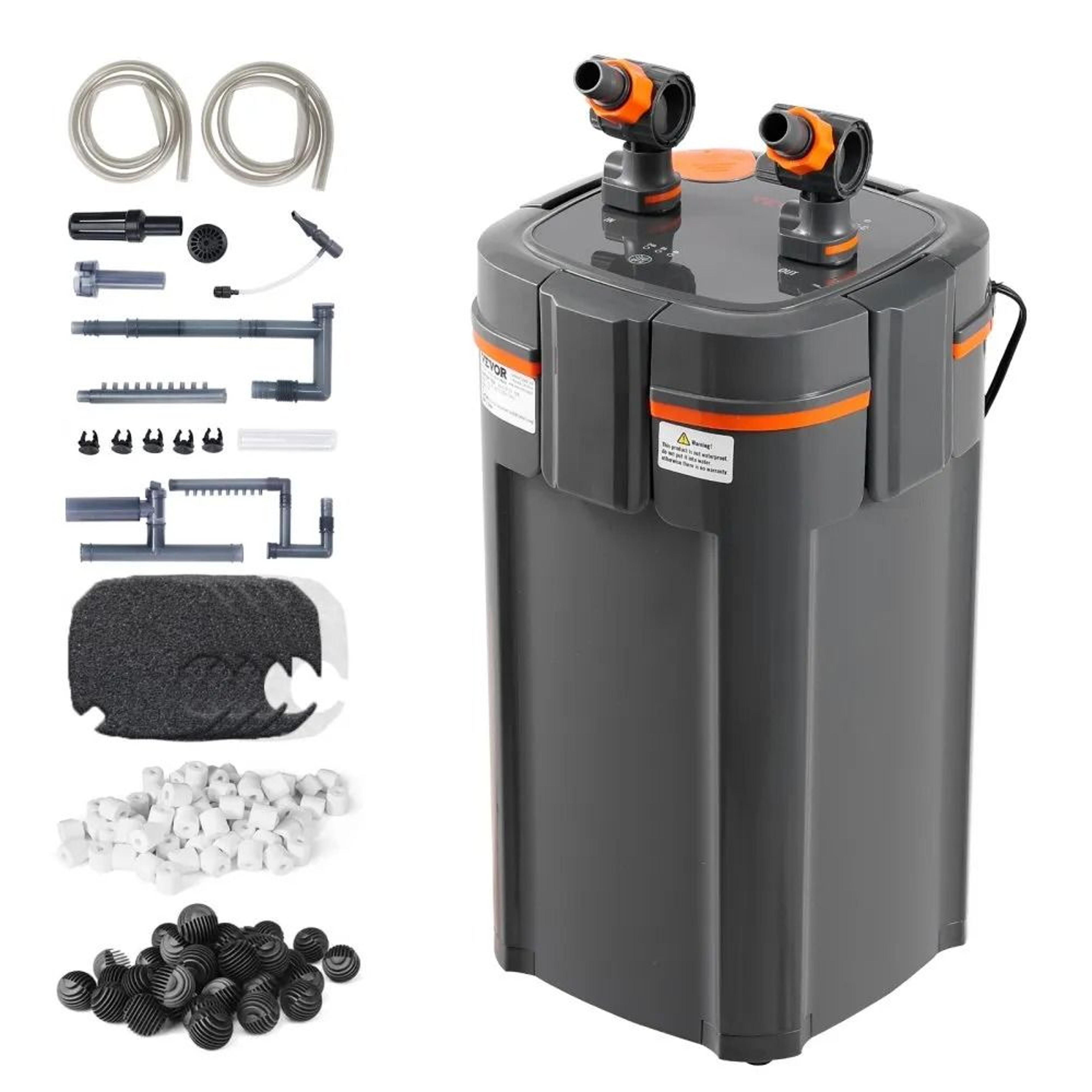 528gph 5 stage aquarium canister filter with uv for 200 gallon fish tanks