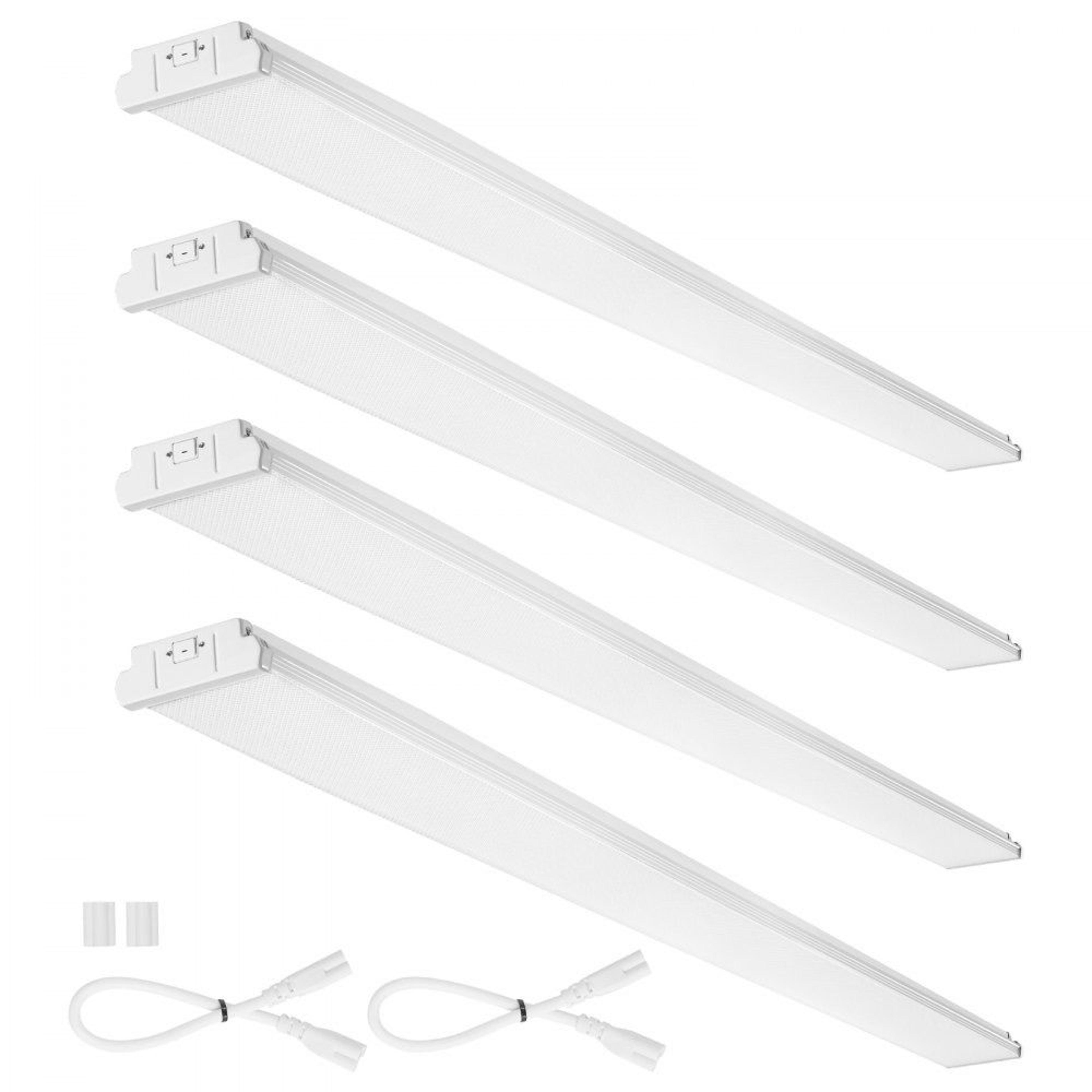 8ft led wraparound shop light 10000lm 6500k daylight flush mount ceiling light 4 pack