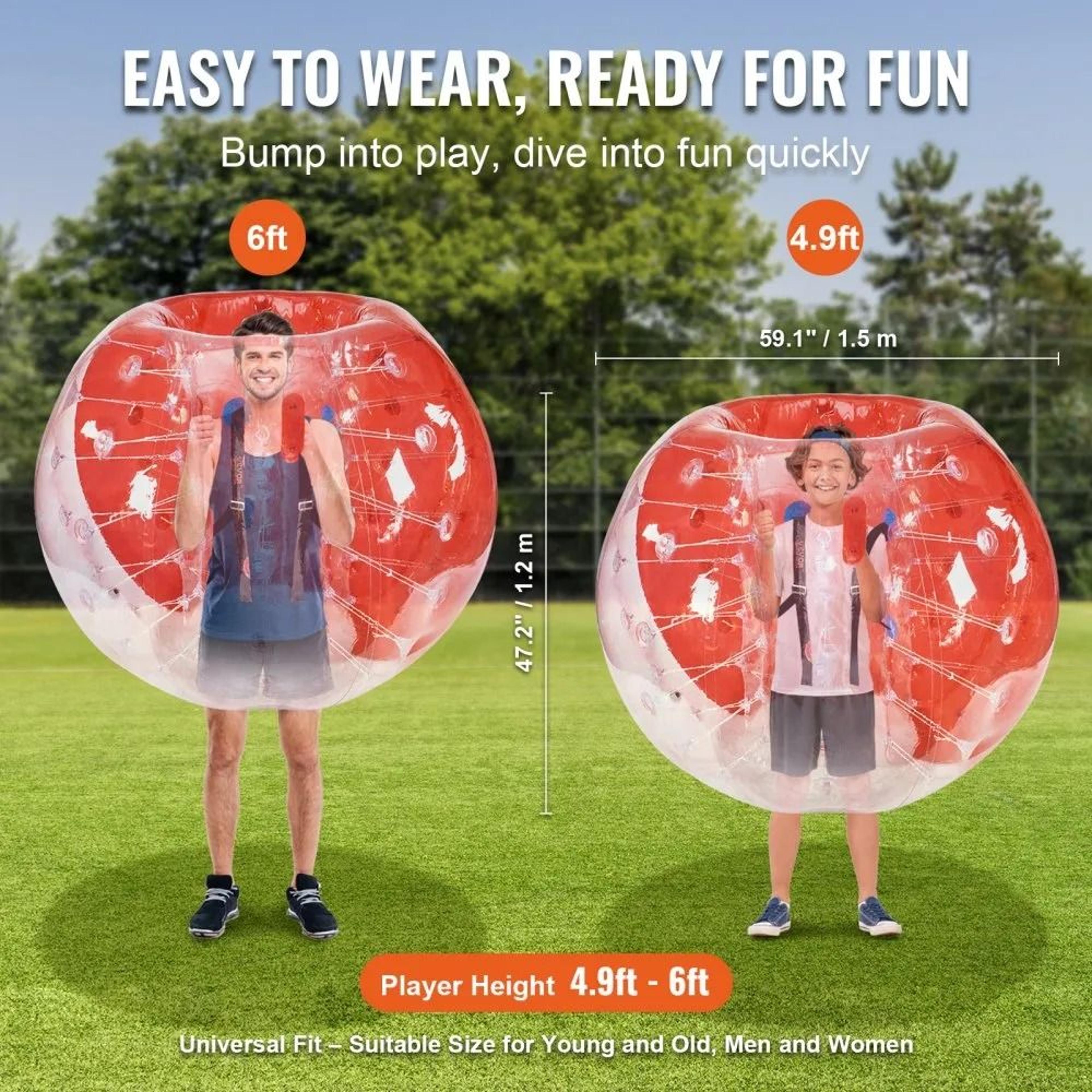 5FT Inflatable Bumper Ball Body Zorb Ball For Teens And Adults Outdoor Team Games 3