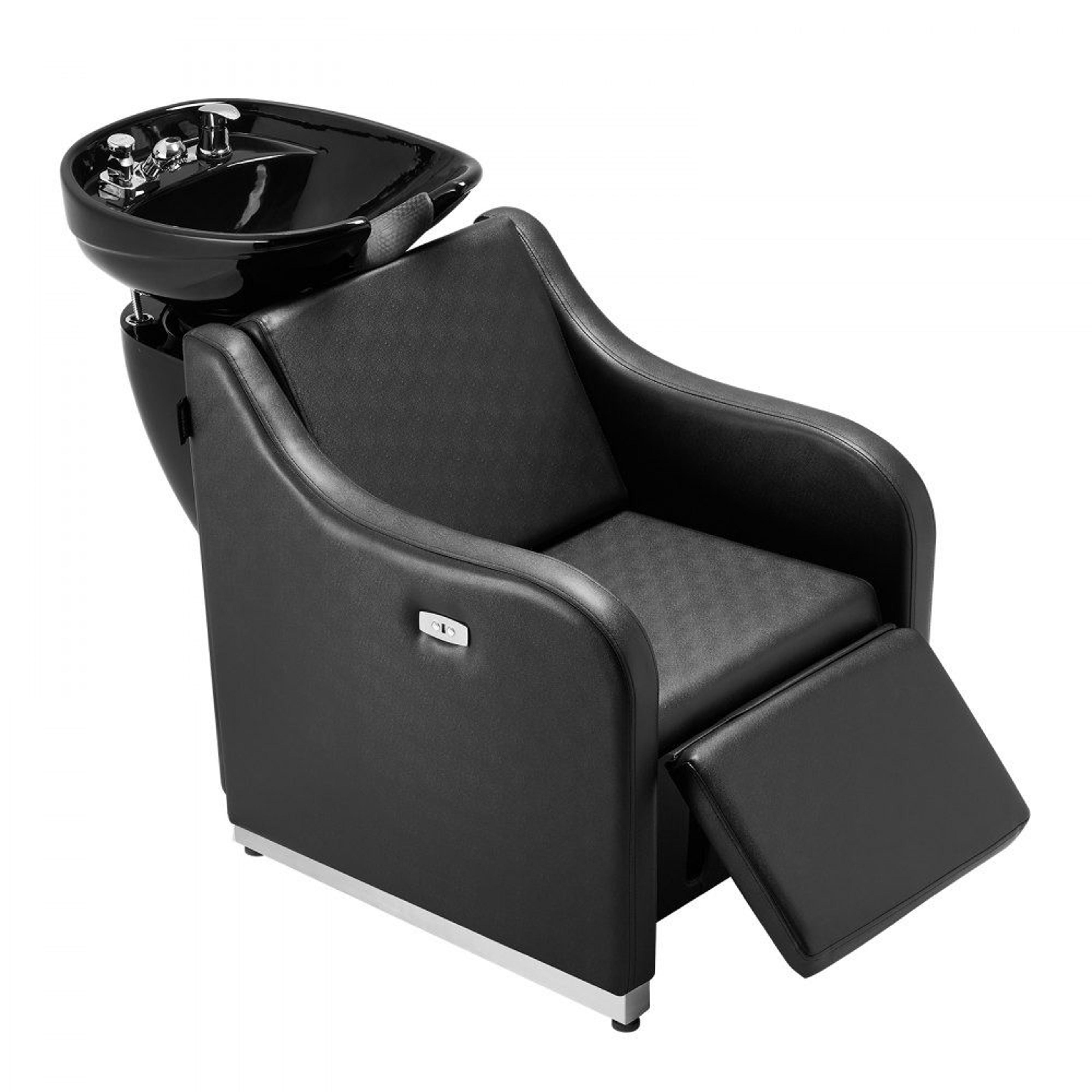 premium shampoo backwash chair with ceramic bowl electric footrest and comfortable salon recliner