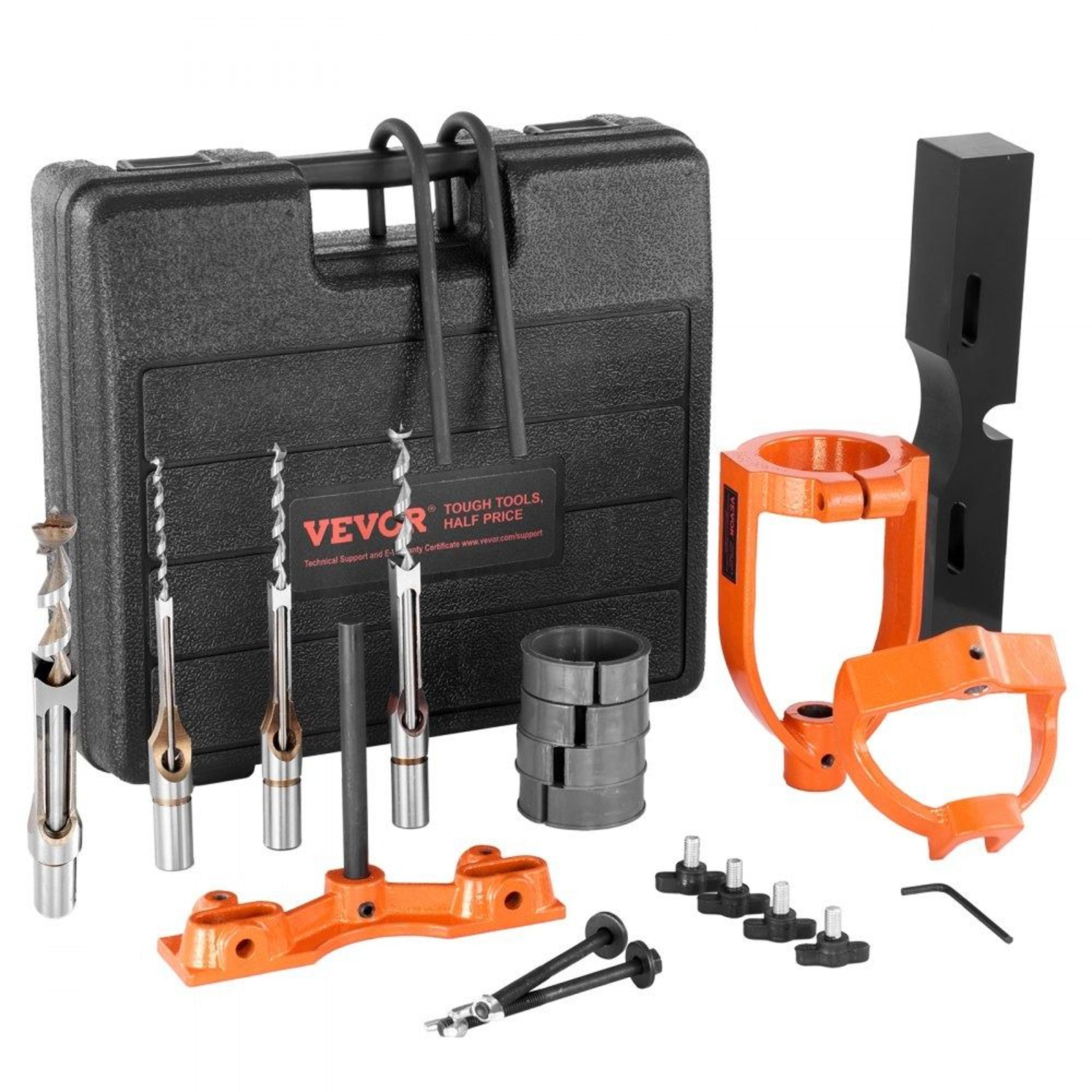 drill press mortising attachment kit with square hole chisel set for woodworking