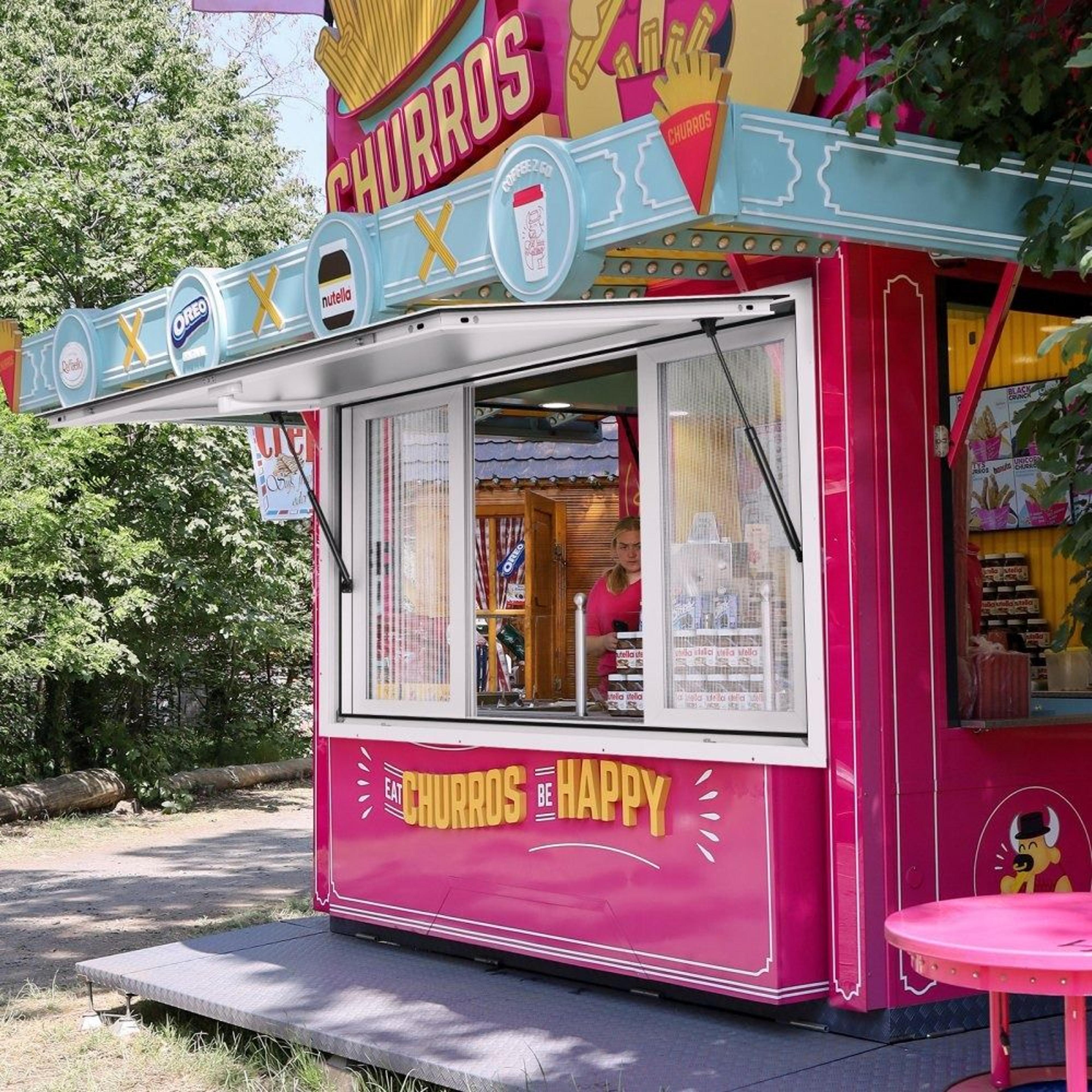 53 x 33 food truck concession window with sliding screens and awning door