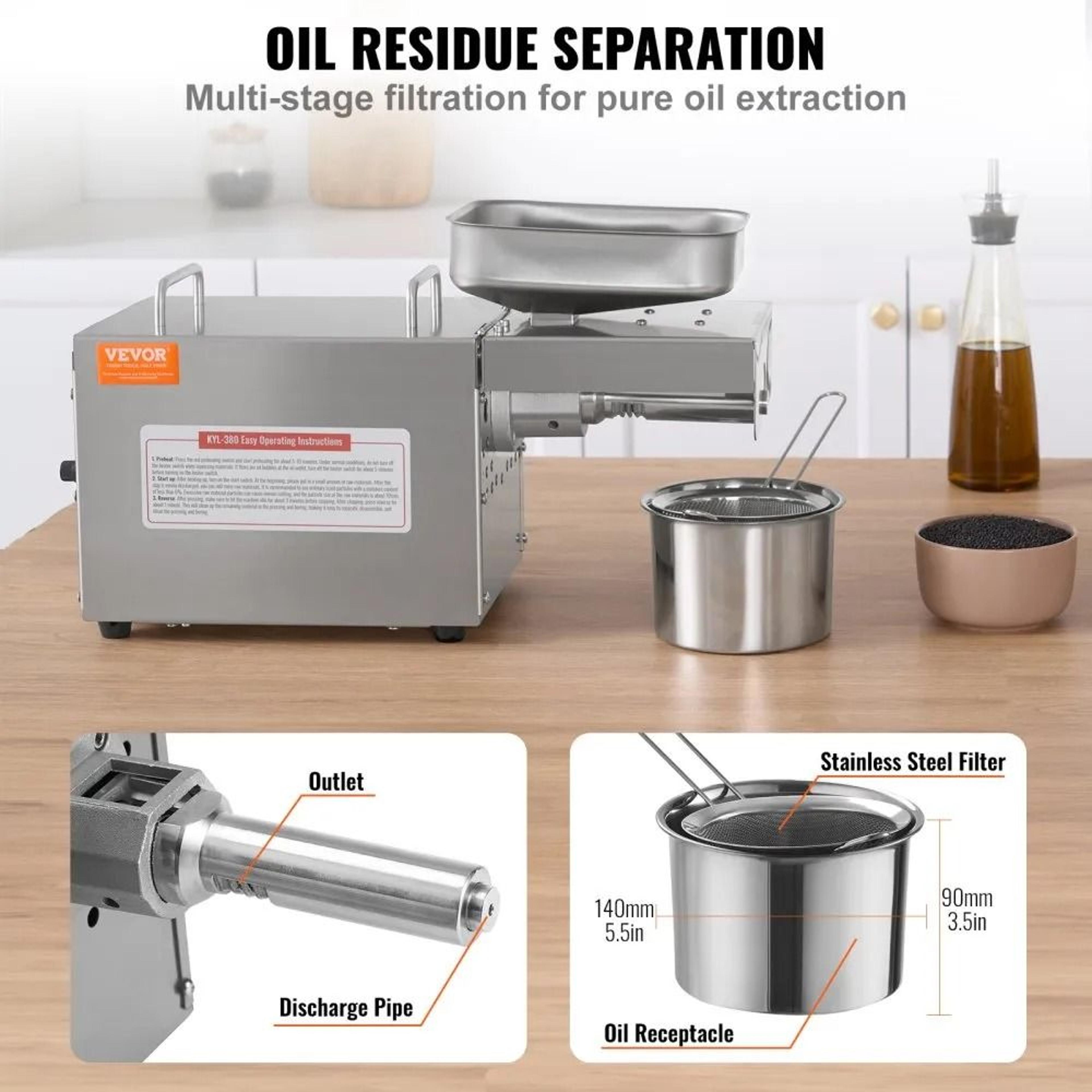 700W Electric Oil Press Machine Stainless Steel Seed Oil Extractor For Fresh Homemade Oils 6