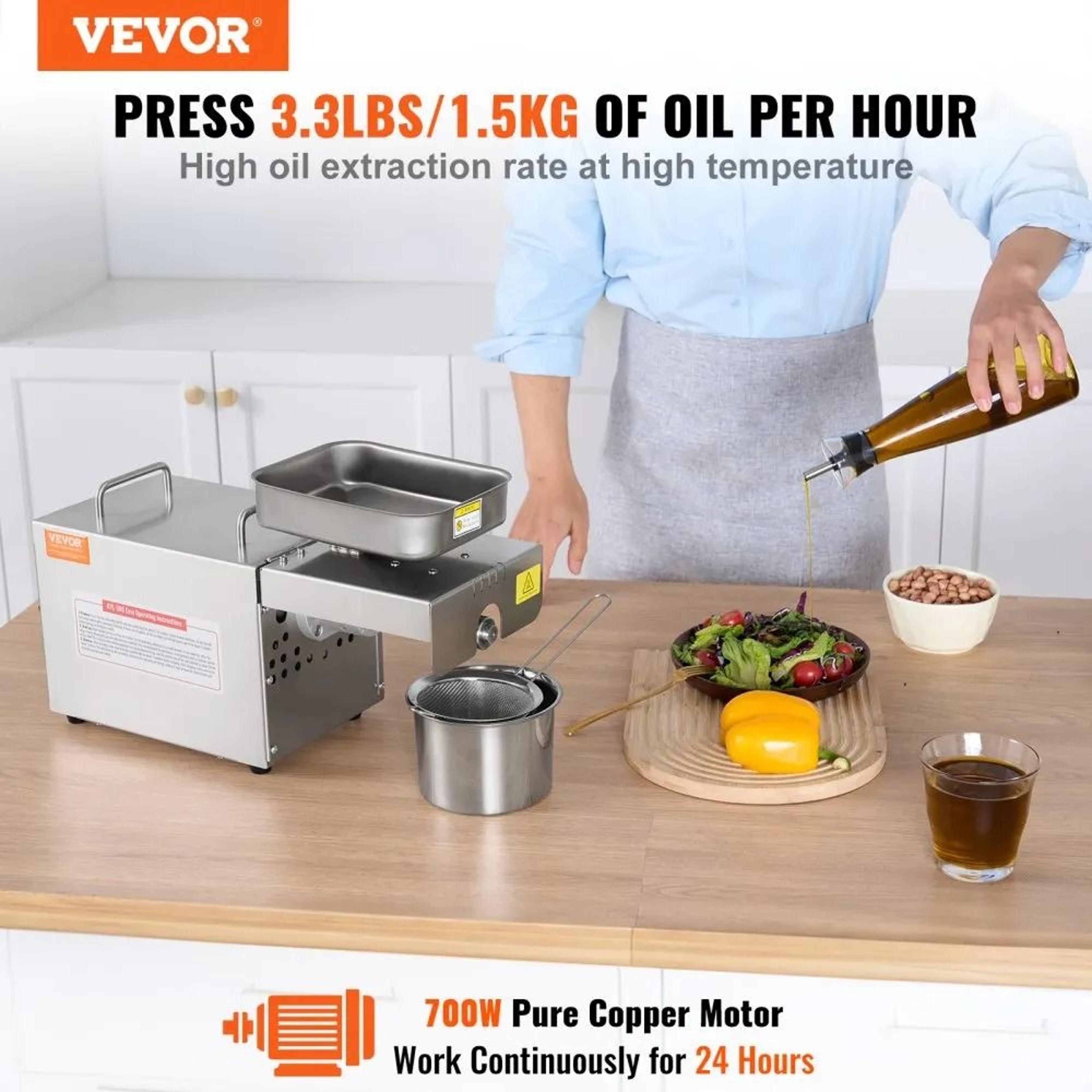 700W Electric Oil Press Machine Stainless Steel Seed Oil Extractor For Fresh Homemade Oils 2