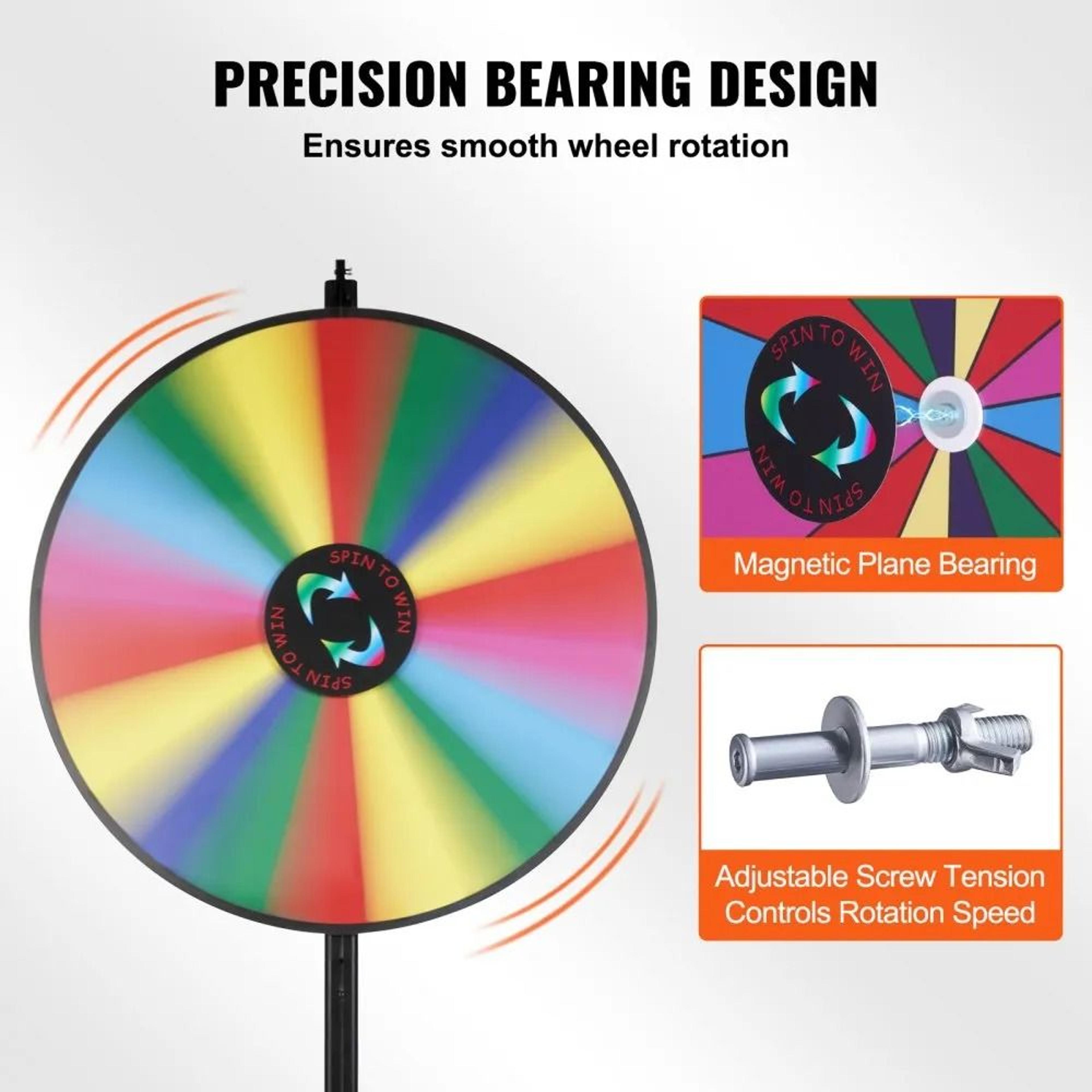 36 Inch Spinning Prize Wheel With 18 Customizable Slots And Floor Stand 3