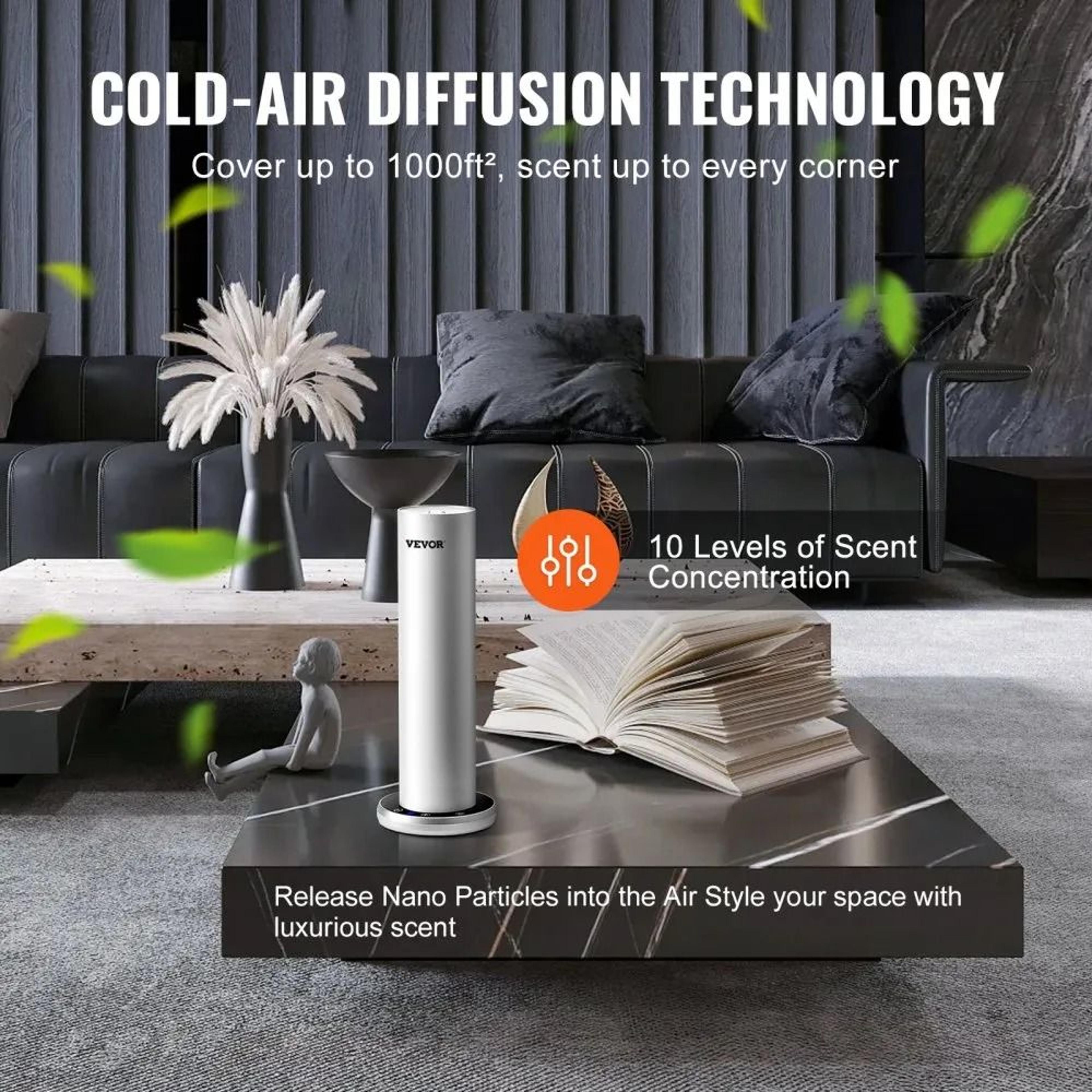 Smart Waterless Essential Oil Diffuser With Bluetooth Control For Large Rooms 1