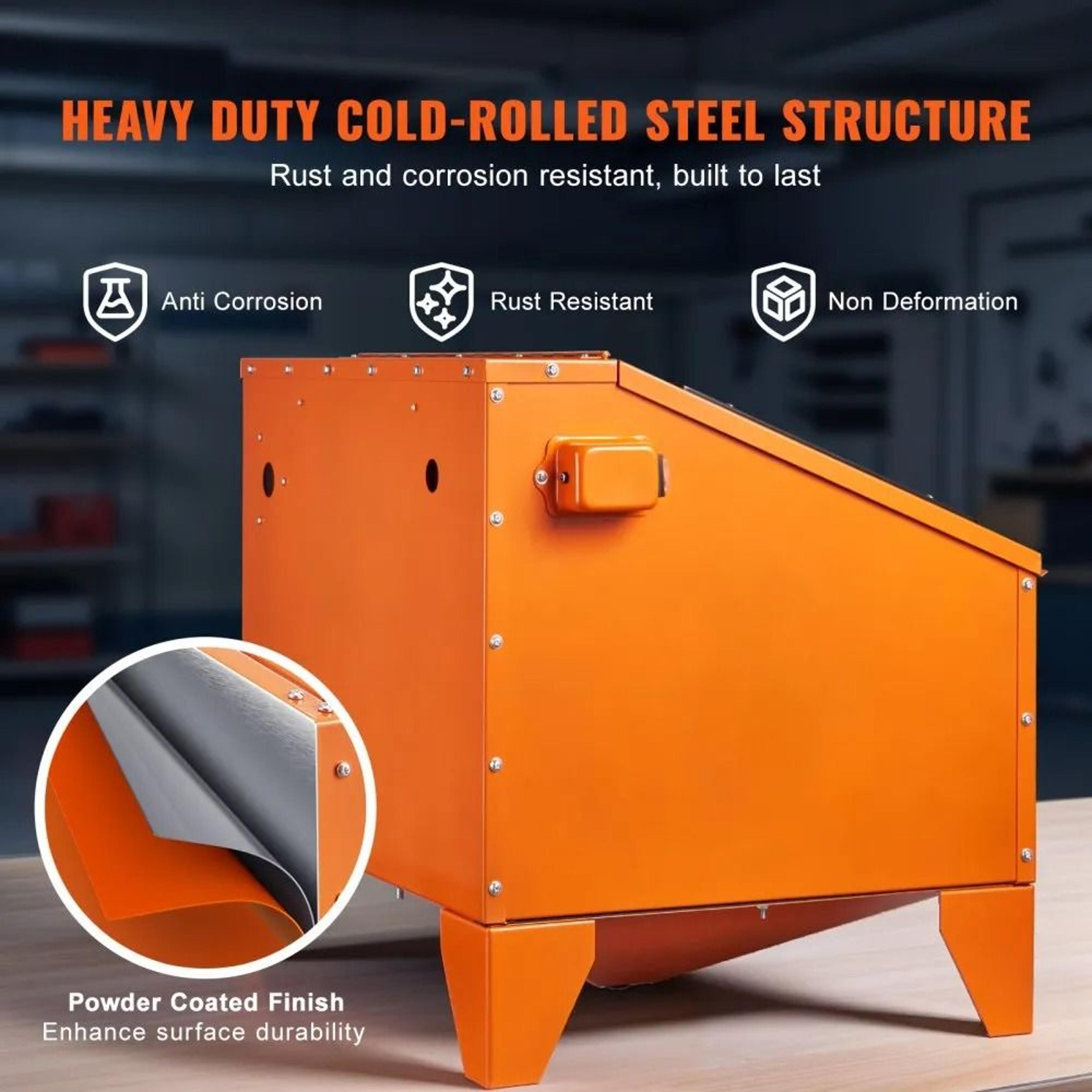 40 Gallon Sandblasting Cabinet Benchtop Sand Blaster For Rust And Paint Removal 3
