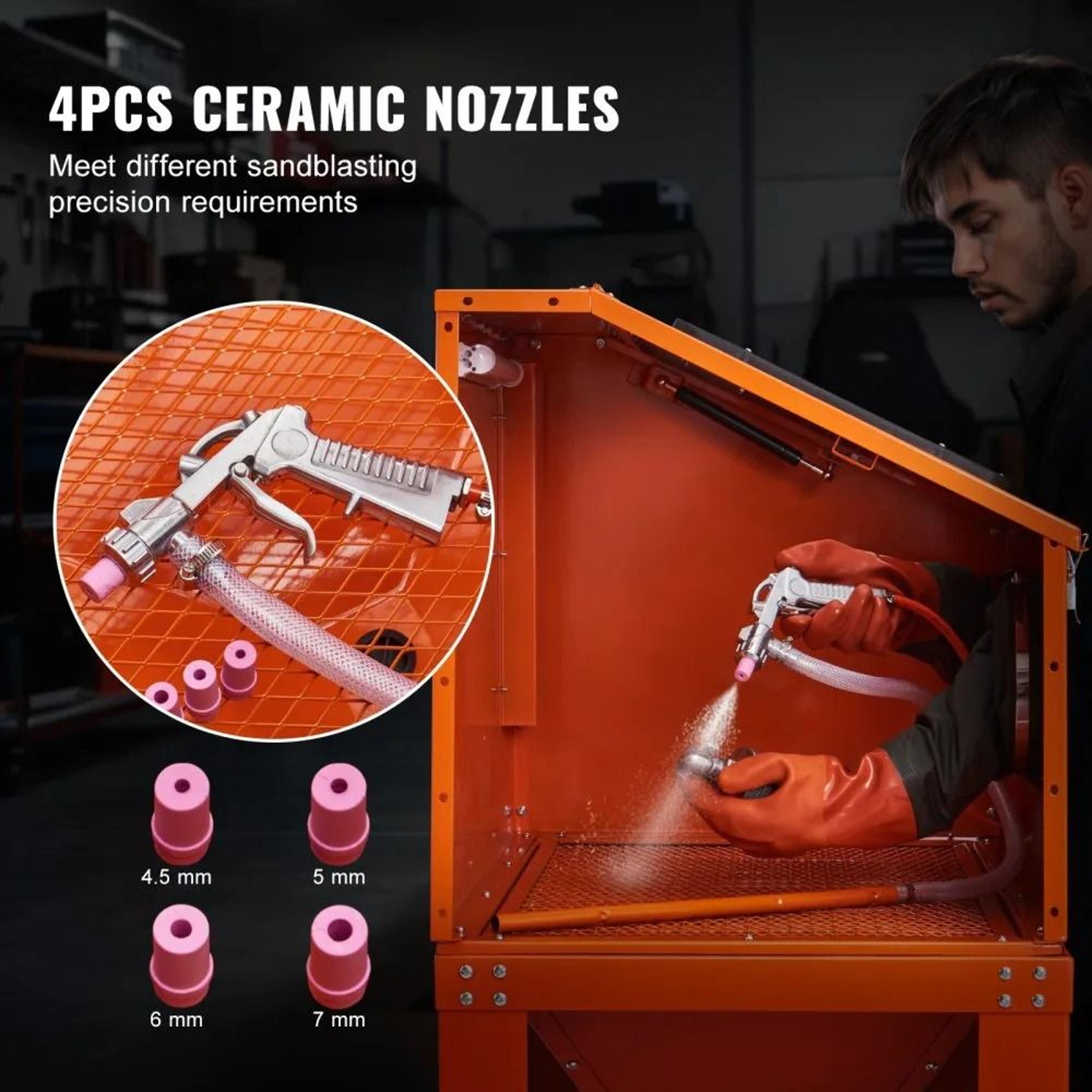 90 Gallon Sandblasting Cabinet With Dust Collector For Rust And Paint Removal 5