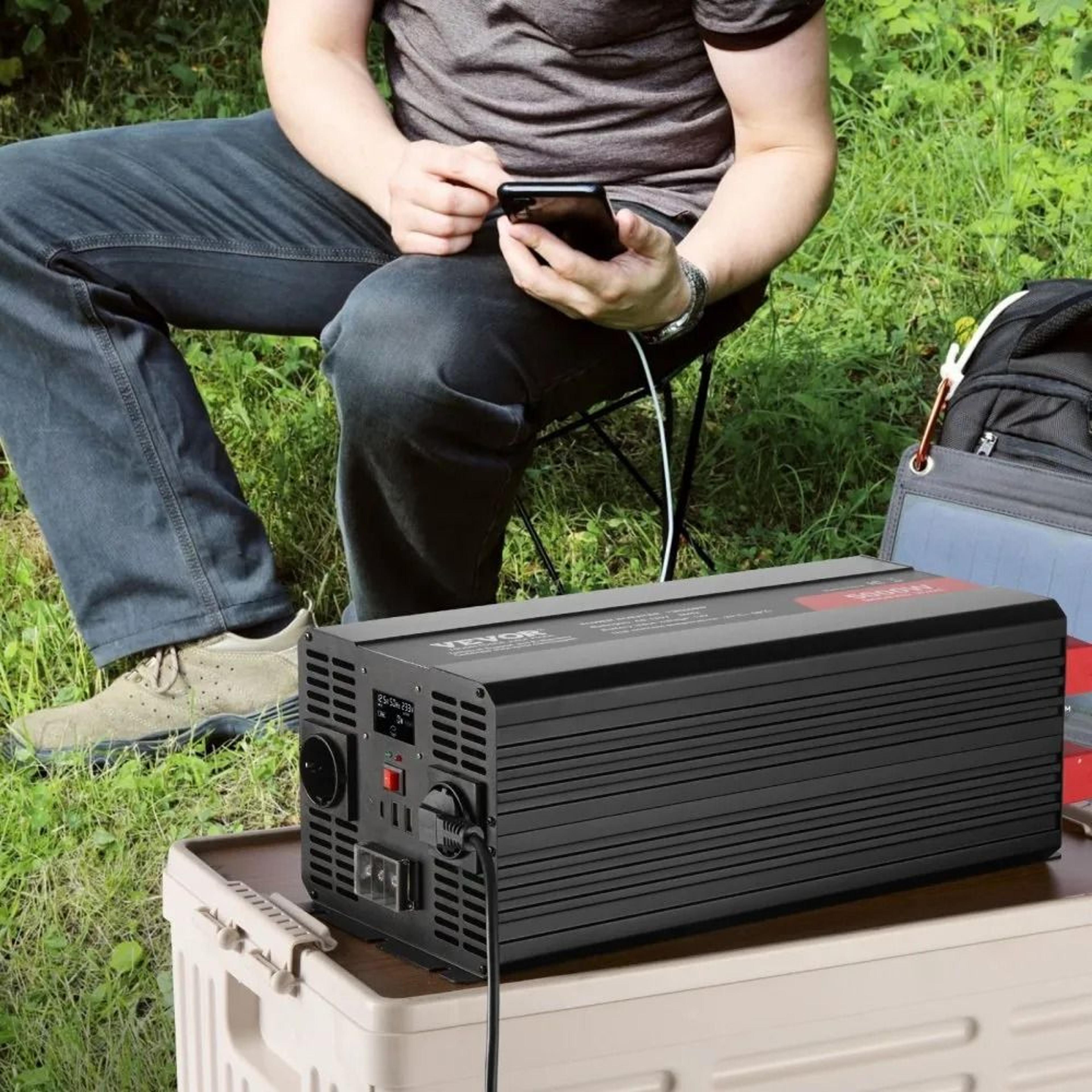 5000W Modified Sine Wave Power Inverter 12V To 120V With LCD Remote And Multi Device Charging 6