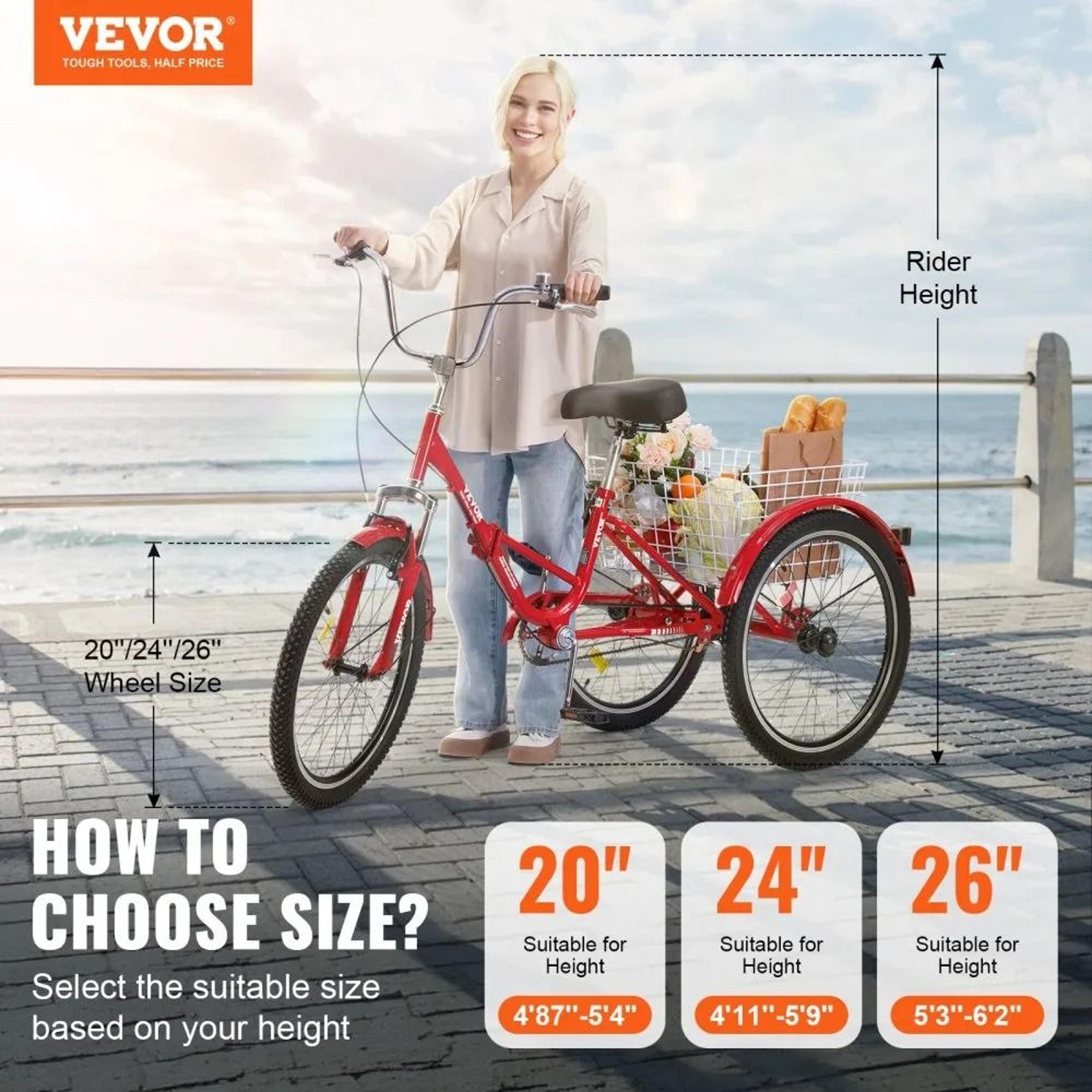 Folding Adult Tricycle With Large Basket Adjustable Seat And Stable 3 Wheel Cruiser Design 1
