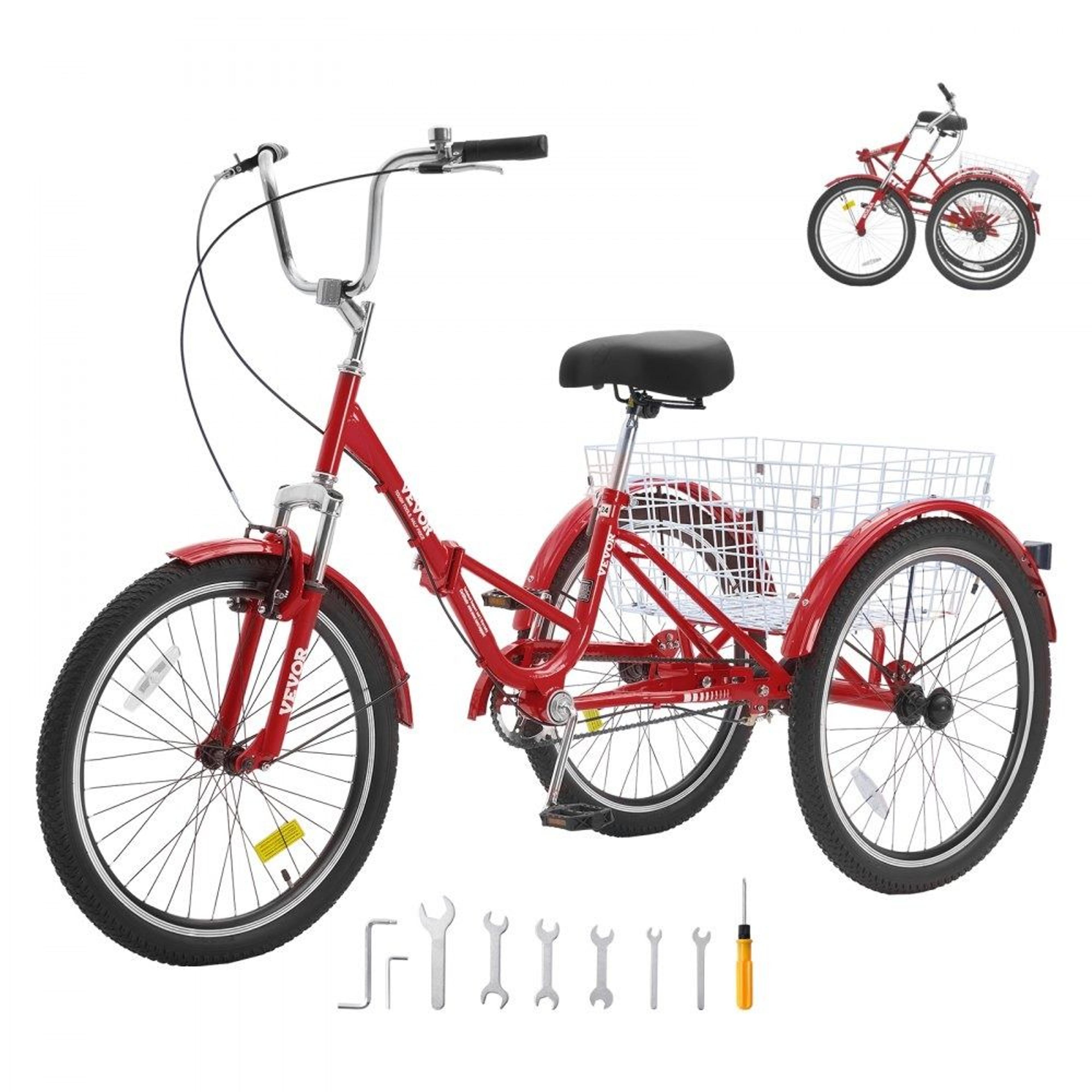 Folding Adult Tricycle With Large Basket Adjustable Seat And Stable 3 Wheel Cruiser Design 8