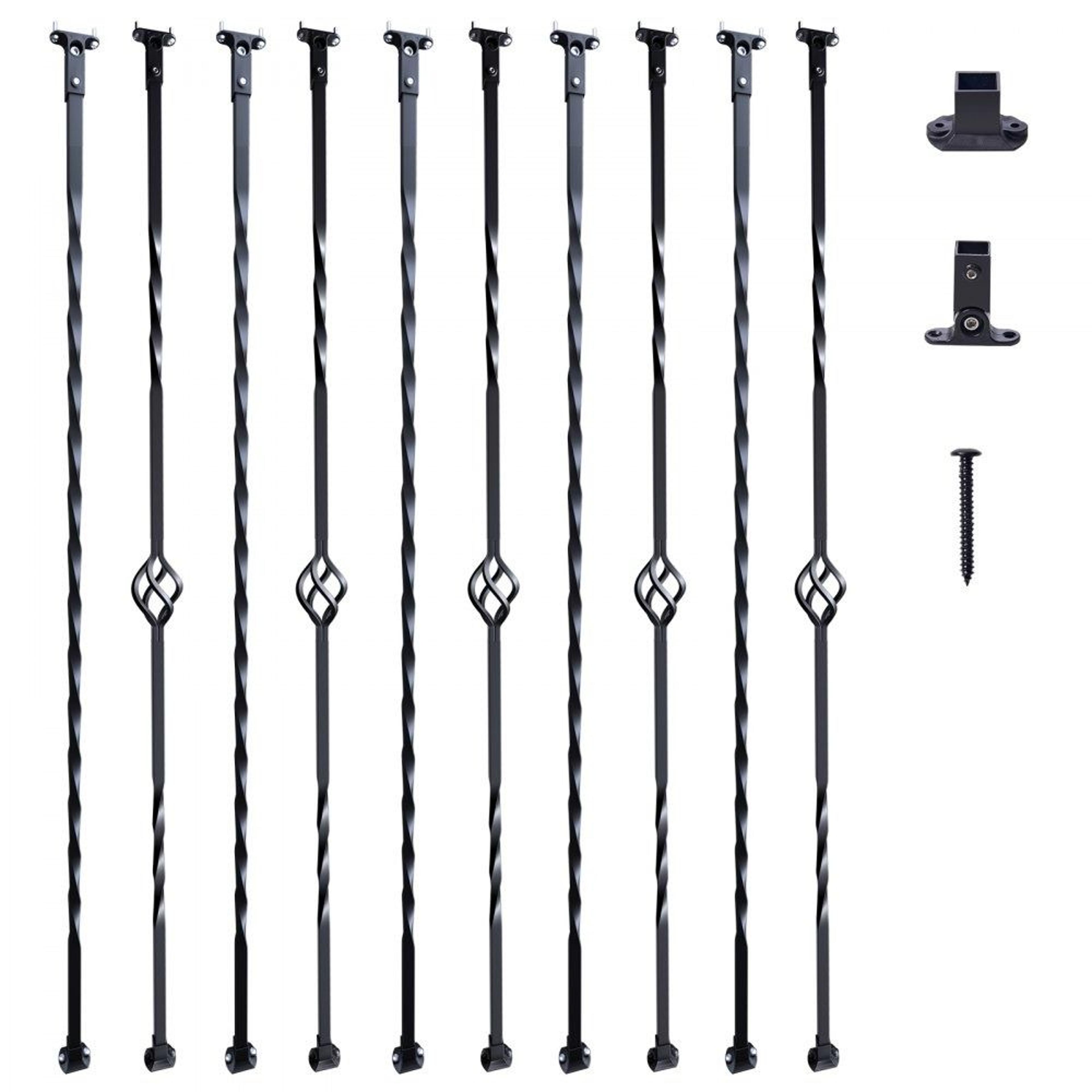 Decorative Metal Stair Balusters 44 Inch Galvanized Steel Railing Spindles 10 Pack 7