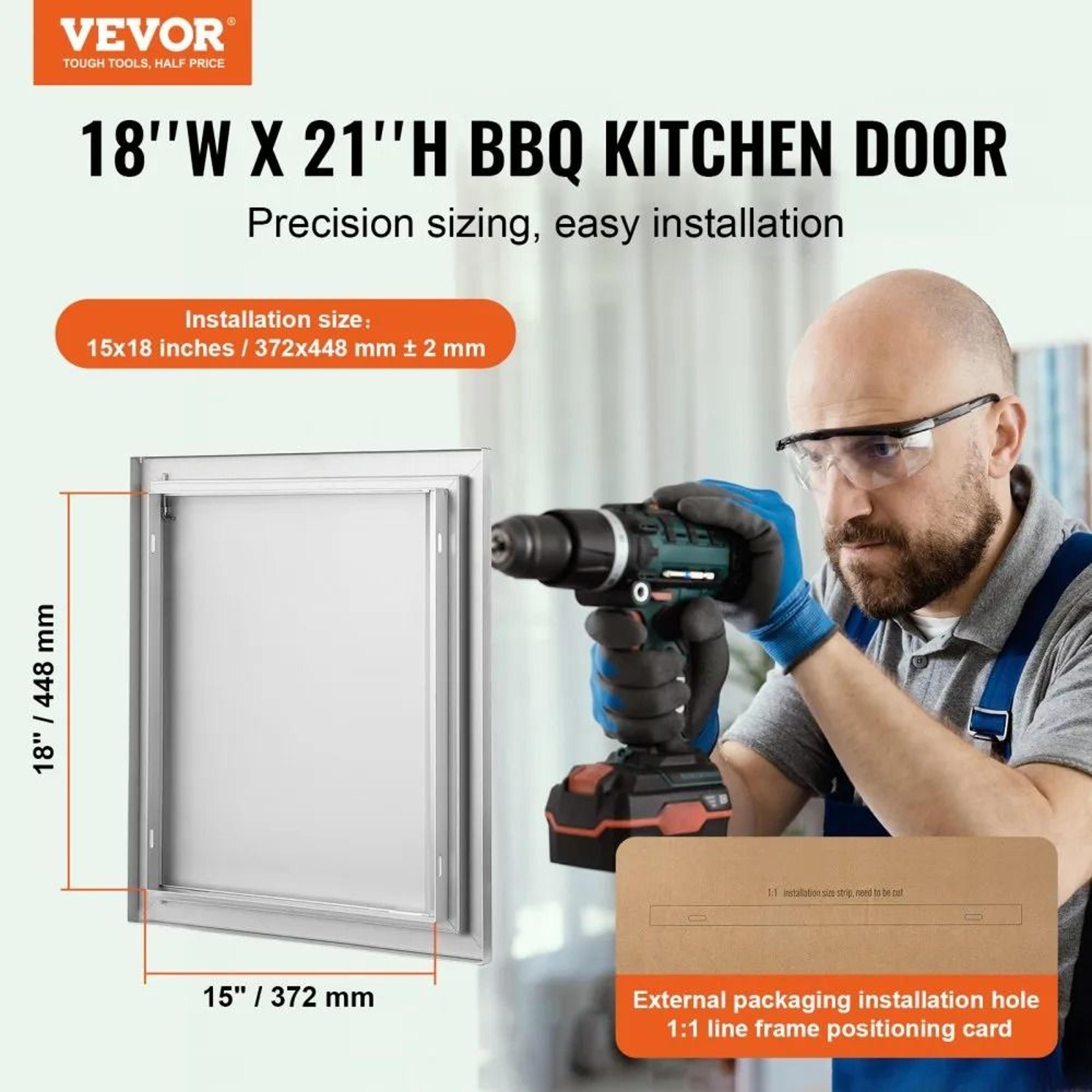 Stainless Steel BBQ Access Door For Outdoor Kitchen Grill Island Cabinet 4