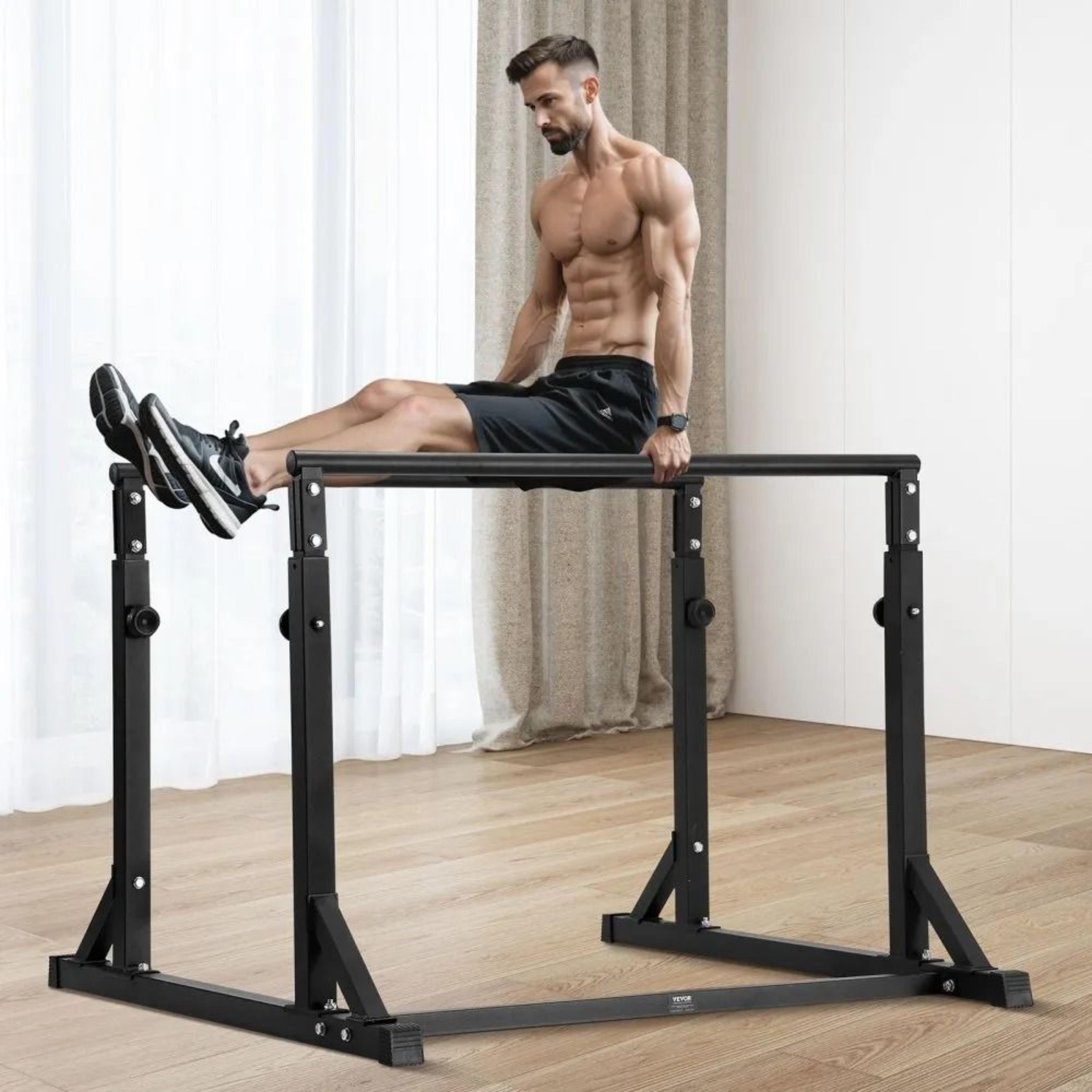 Adjustable Heavy Duty Dip Bar Station For Home Gym Strength Training 6