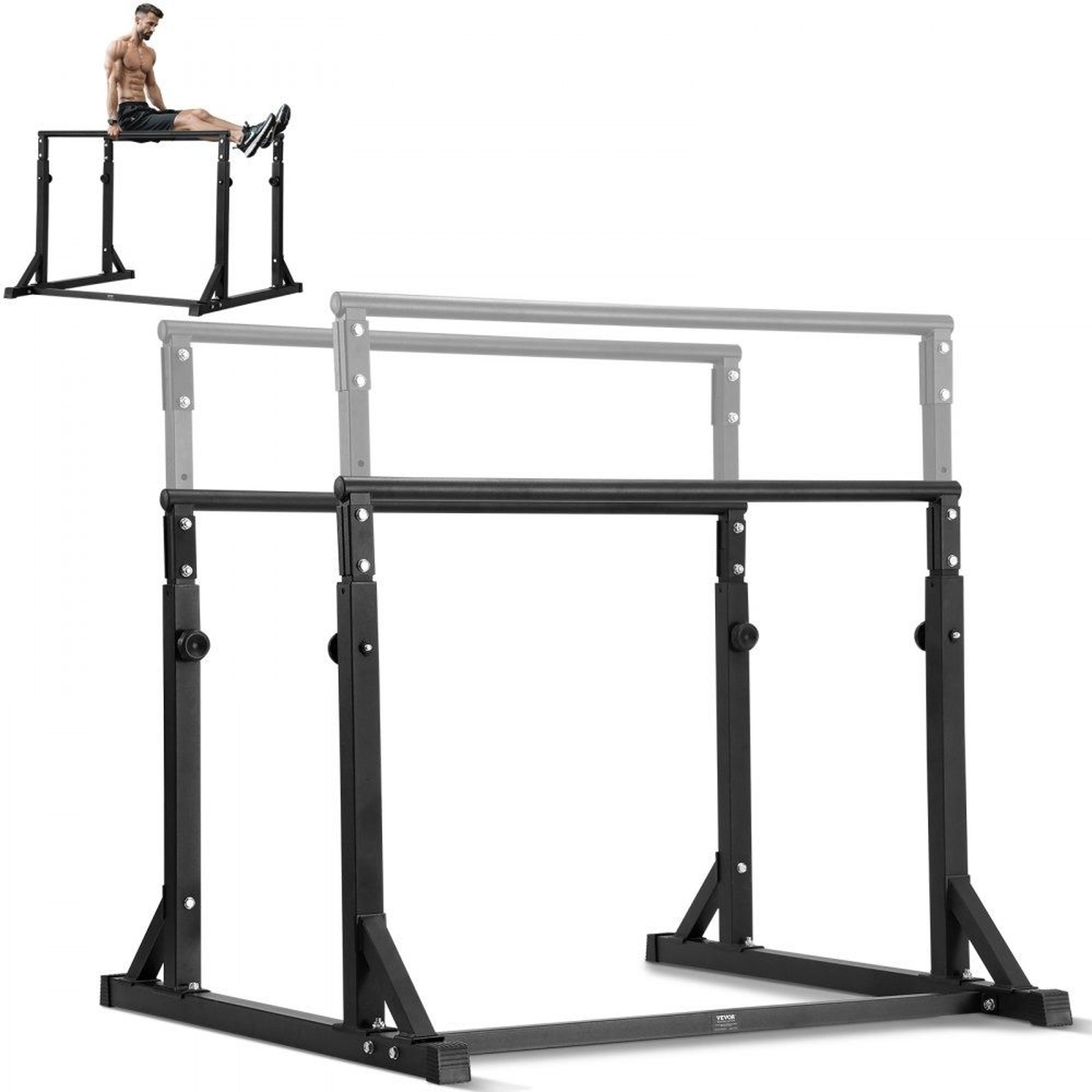 adjustable heavy duty dip bar station for home gym strength training