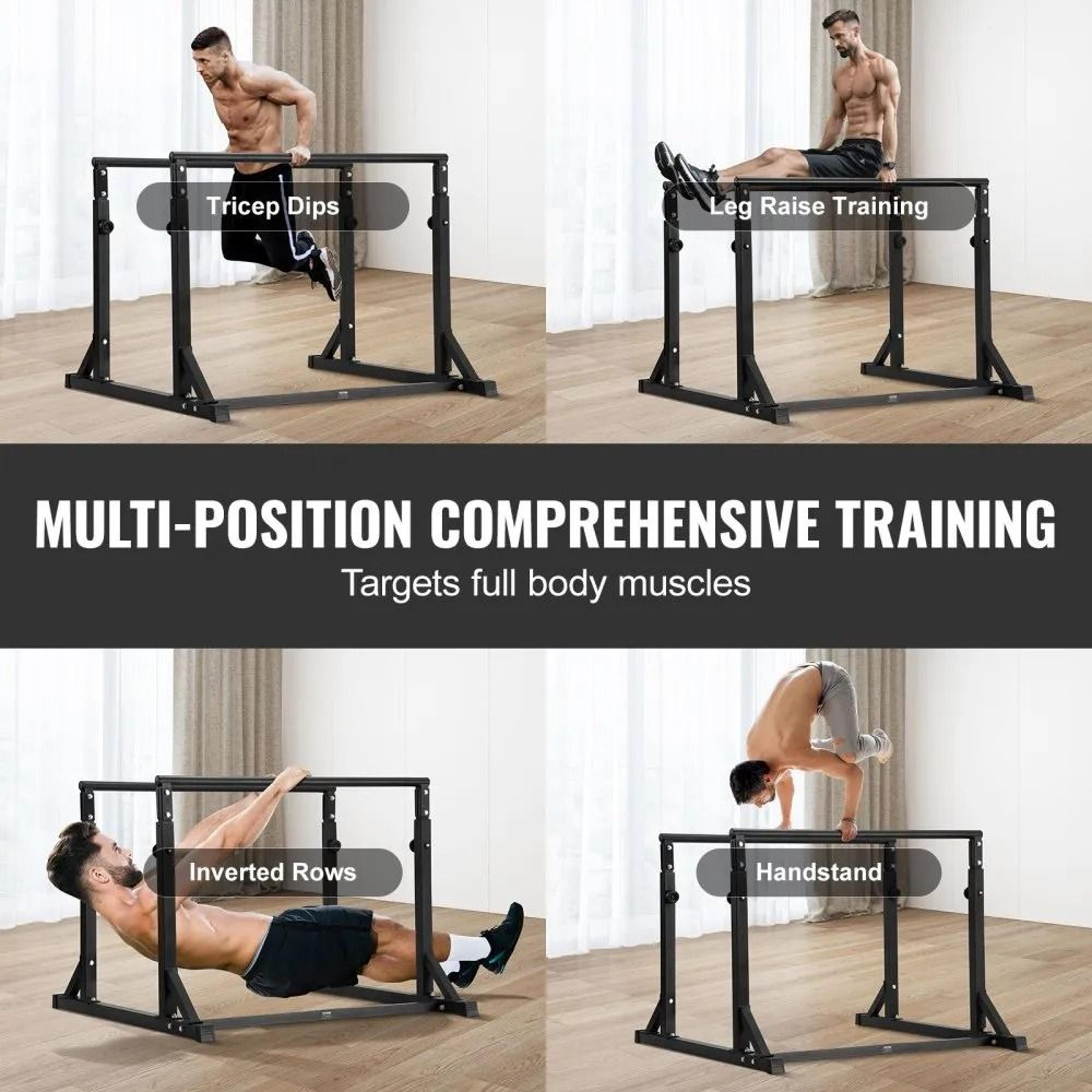 Adjustable Heavy Duty Dip Bar Station For Home Gym Strength Training 2