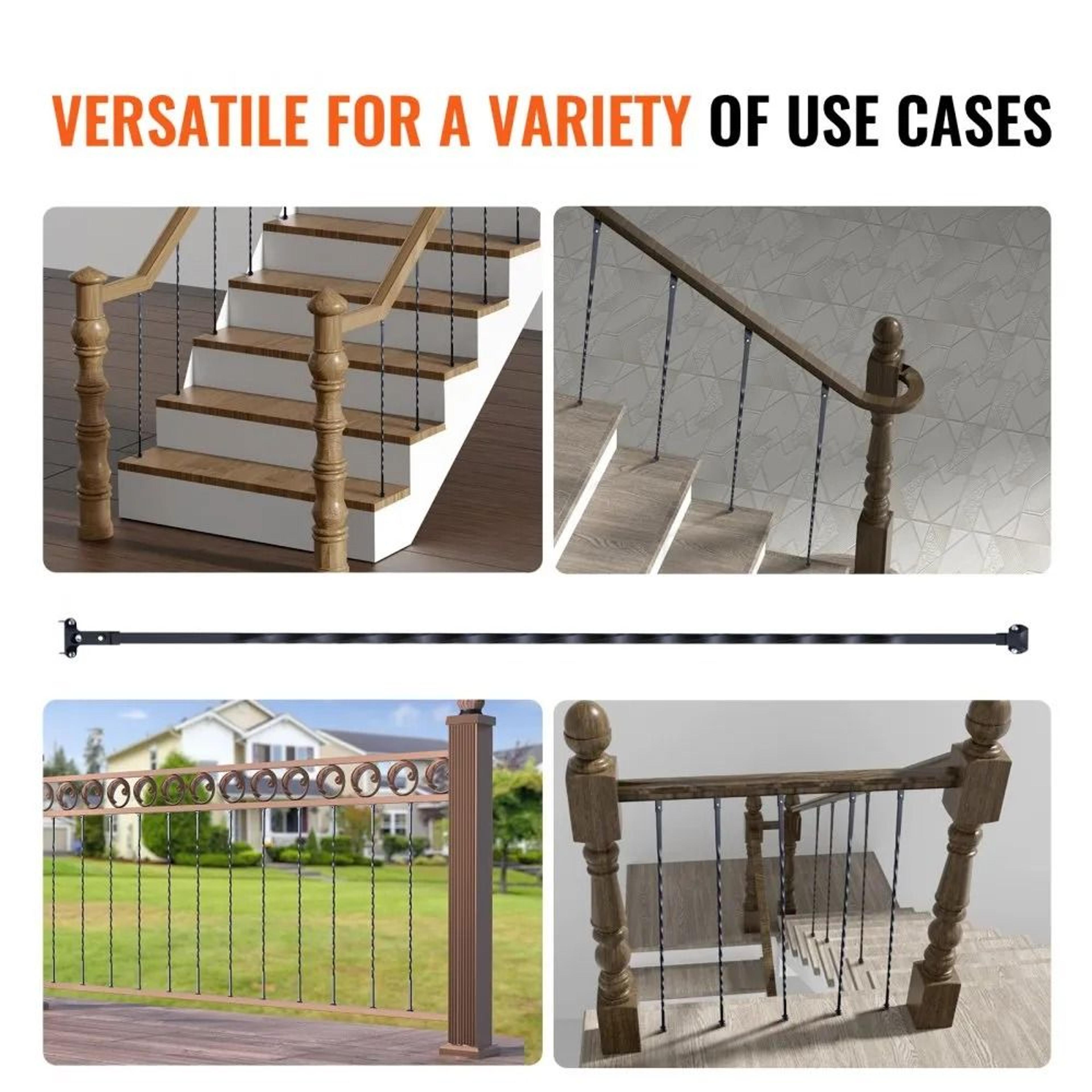 44 Inch Metal Stair Balusters Spiral Galvanized Steel Decorative Railing Spindles 10 Pack 6