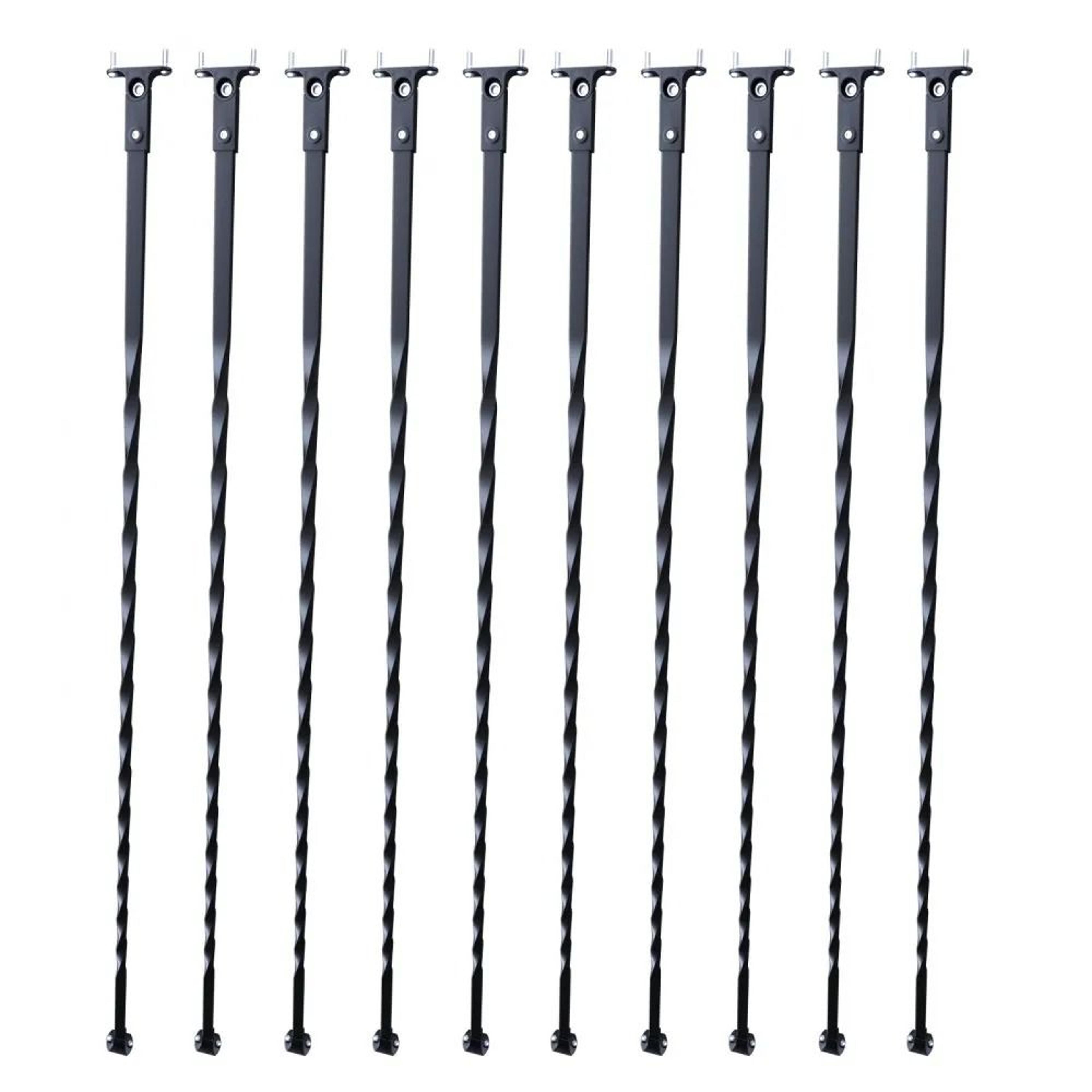 44 Inch Metal Stair Balusters Spiral Galvanized Steel Decorative Railing Spindles 10 Pack 7