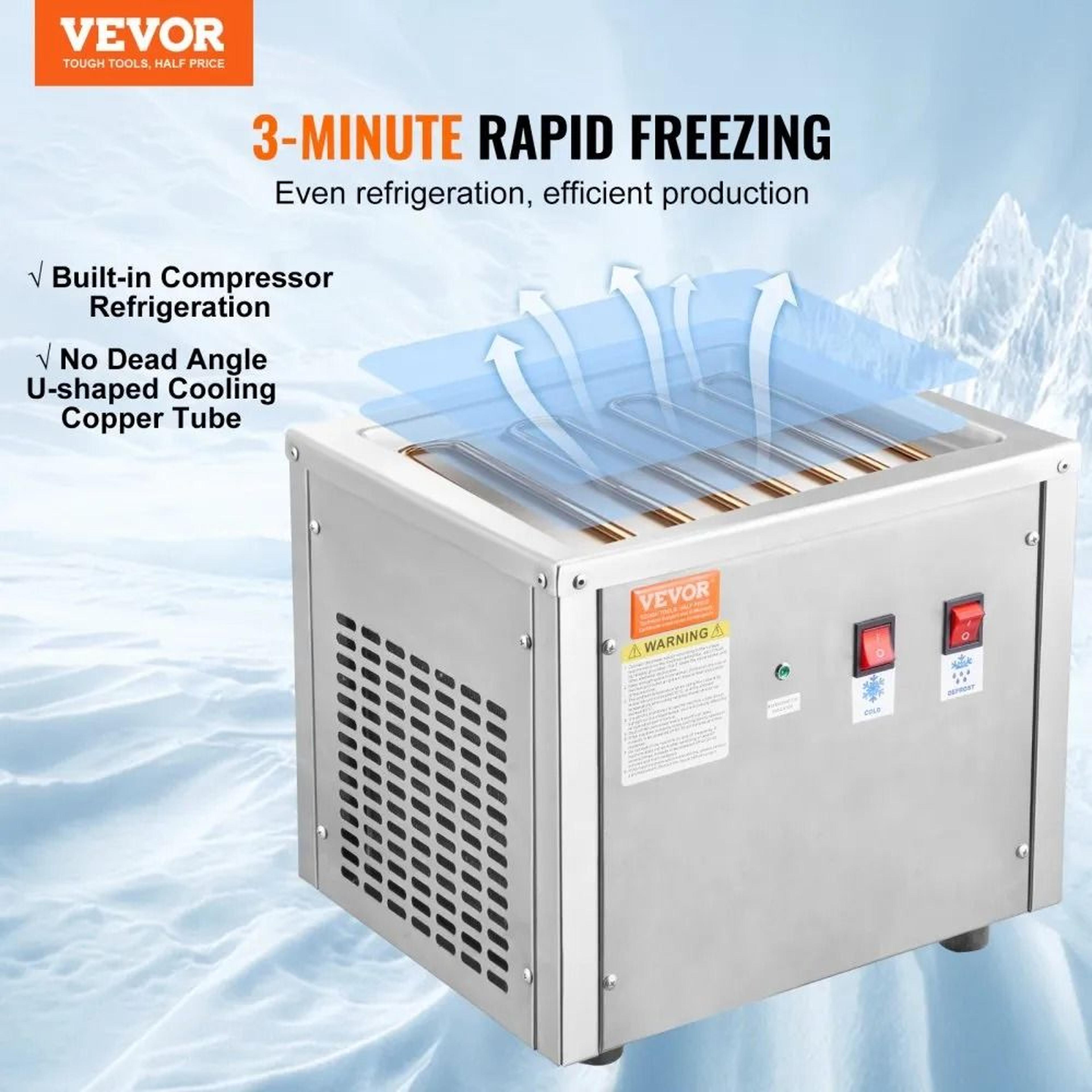 Rapid Freeze Rolled Ice Cream Maker With Stainless Steel Pan And Defrost Function 1