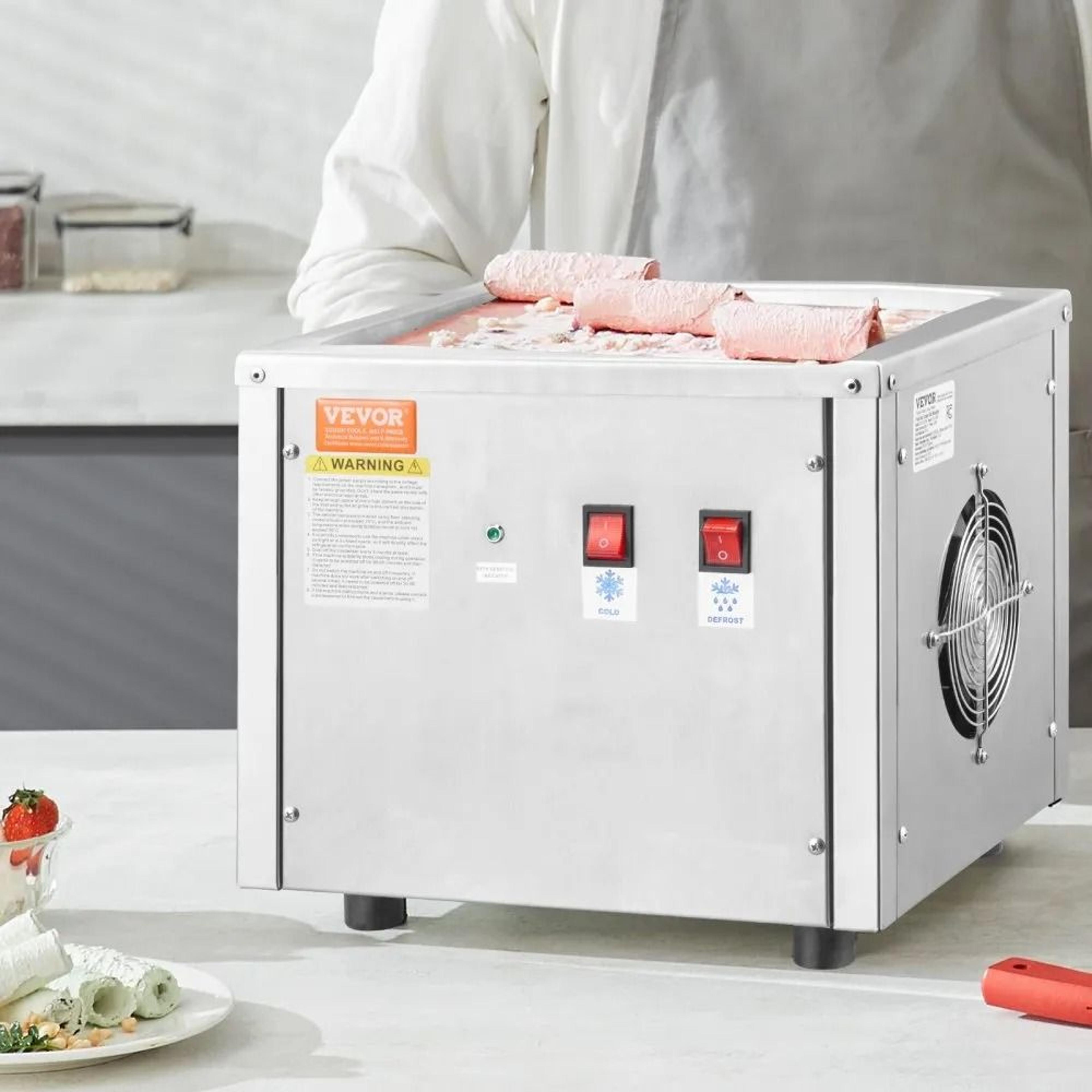 Rapid Freeze Rolled Ice Cream Maker With Stainless Steel Pan And Defrost Function 6