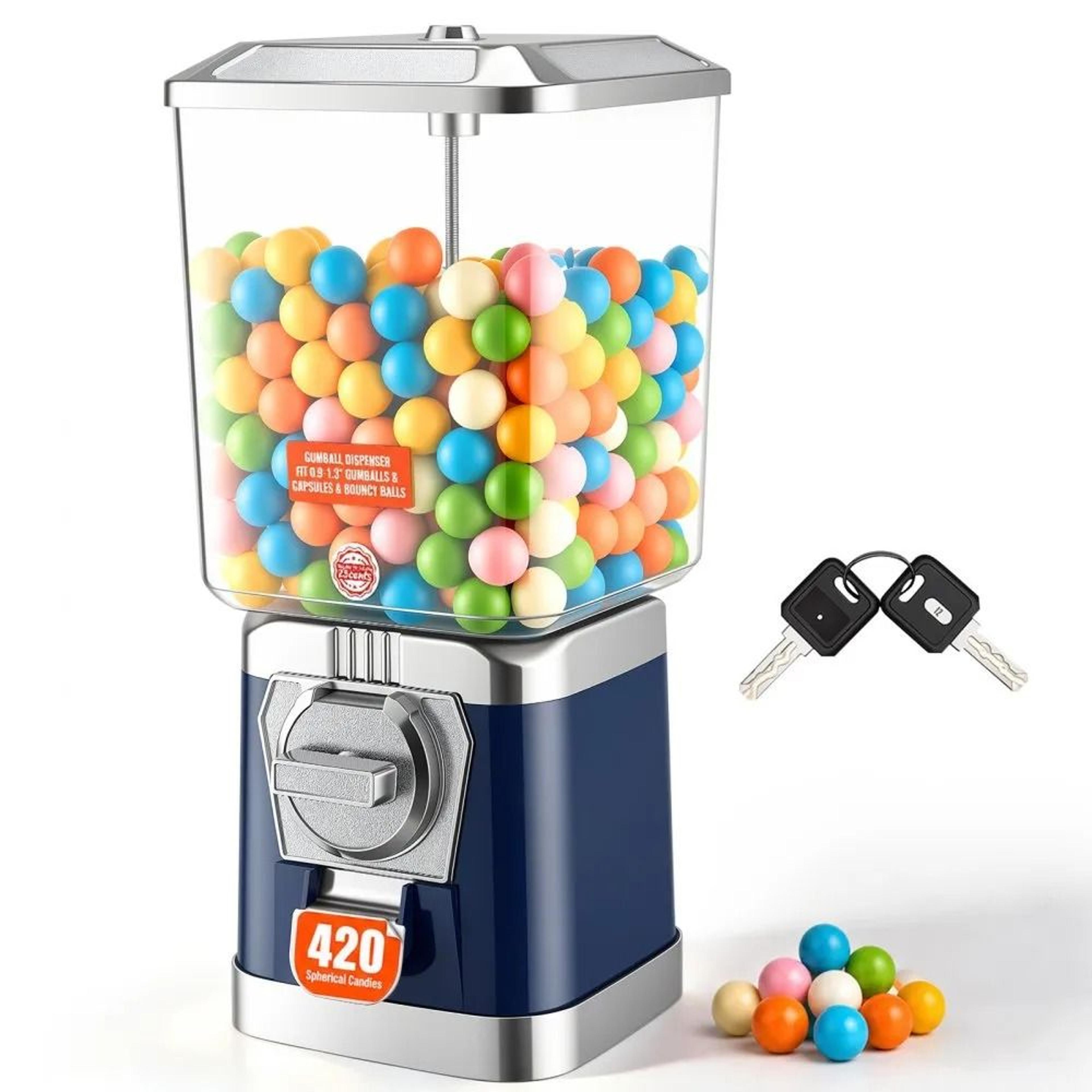 17 inch coin operated gumball machine candy dispenser and capsule toy vending machine