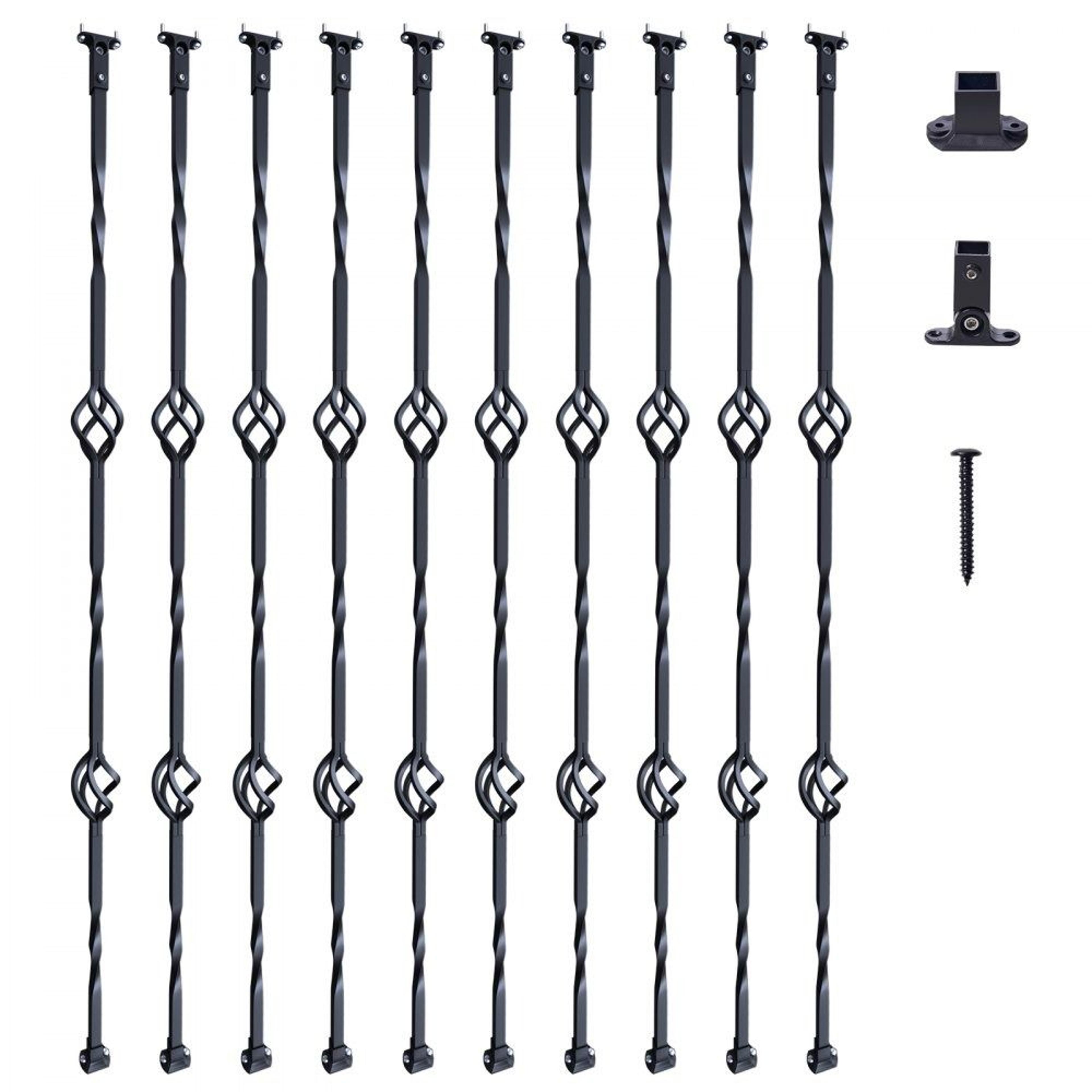 double basket metal stair balusters 44 inch galvanized steel railing spindles 10 pack