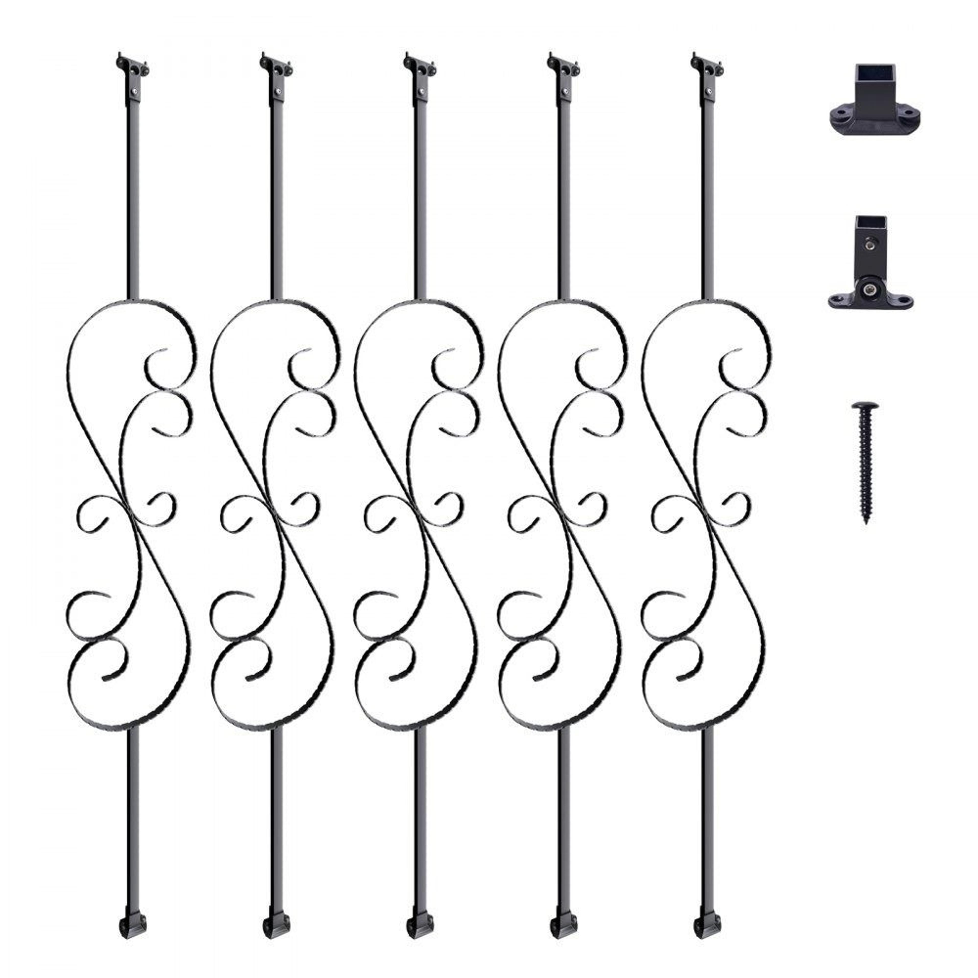 44 inch s shape metal stair balusters galvanized steel decorative railing spindles 5 pack