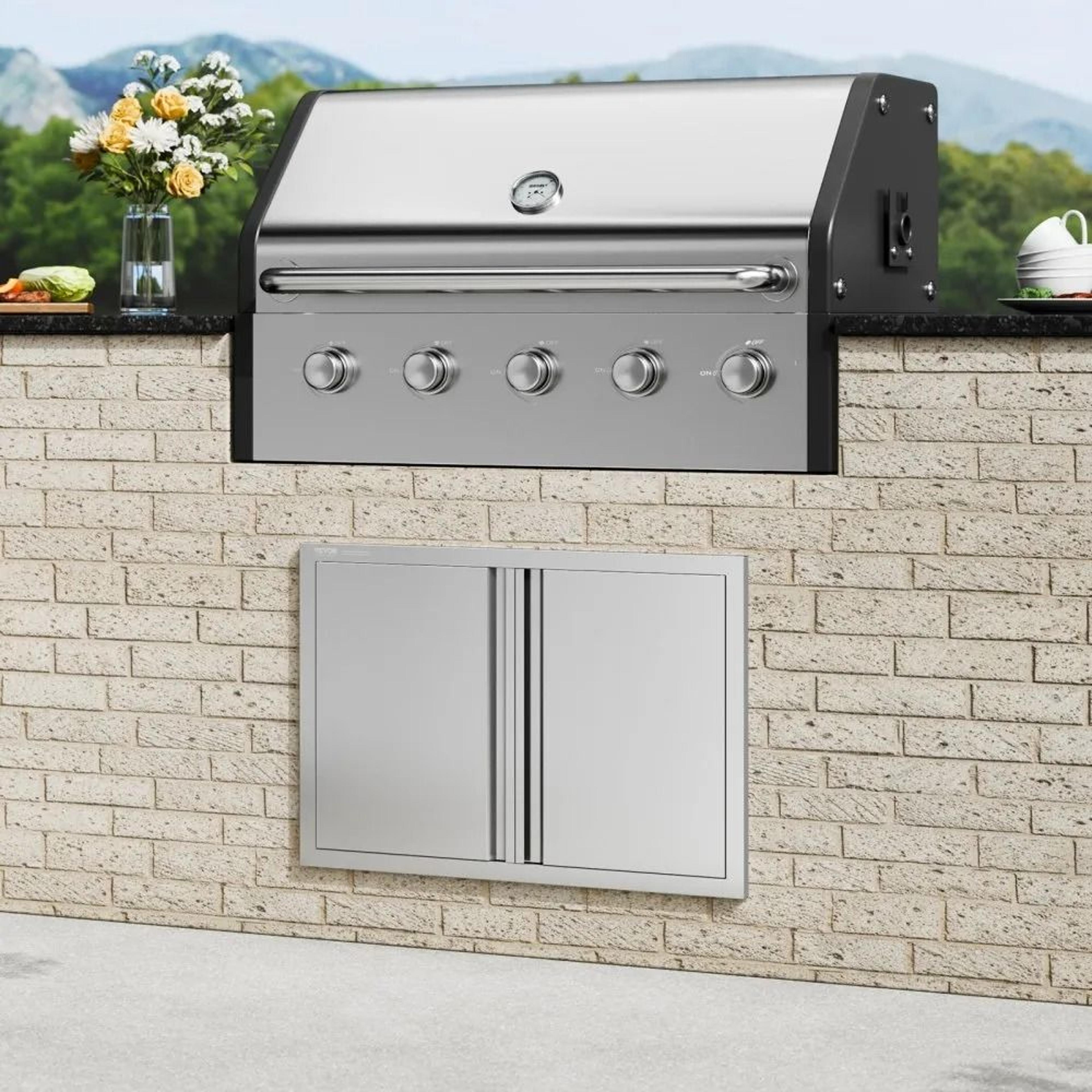 30 Inch Stainless Steel BBQ Access Door Double Outdoor Kitchen Cabinet Door 6