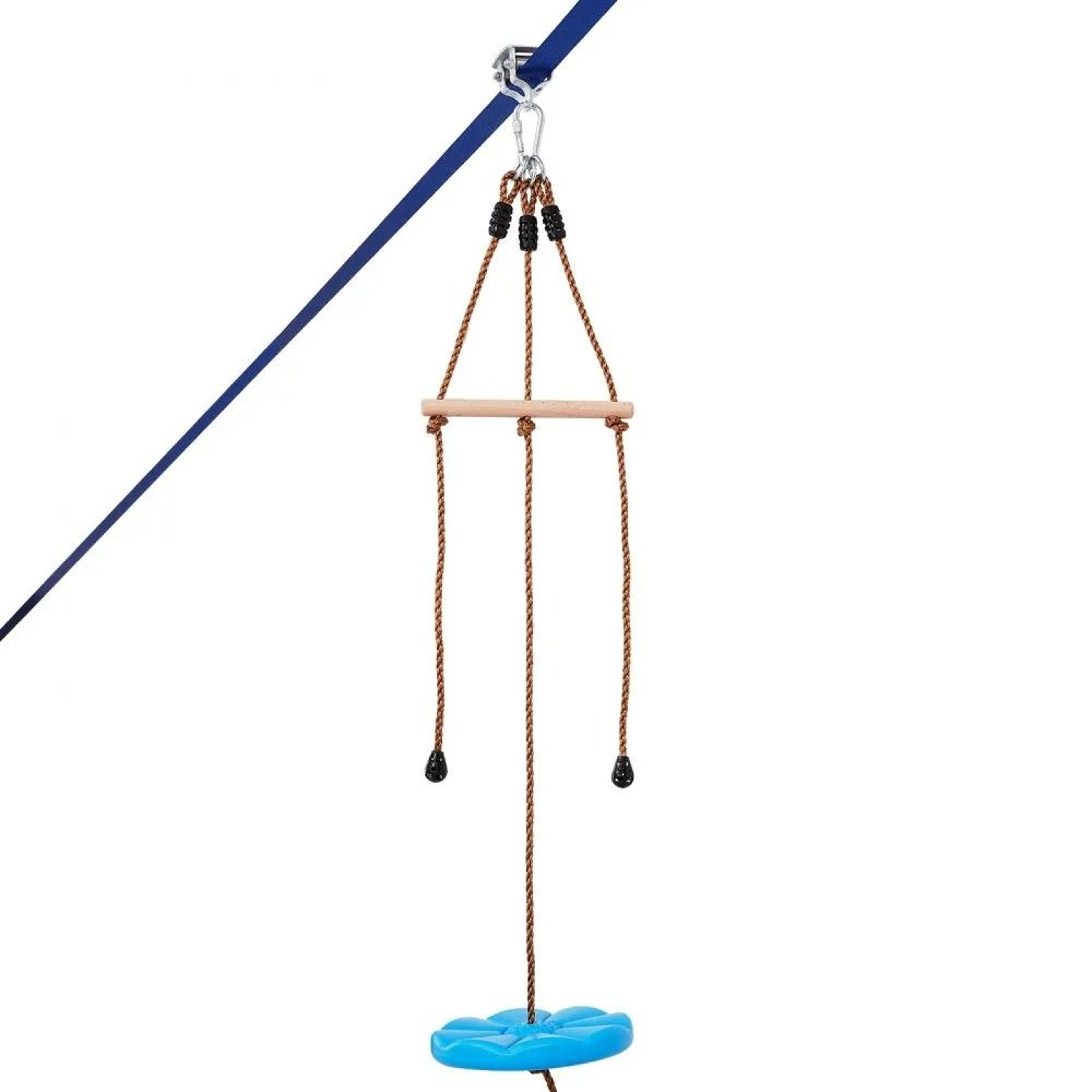 52 Ft Backyard Zipline Kit With Safety Harness Swing Seat And Handlebar 7