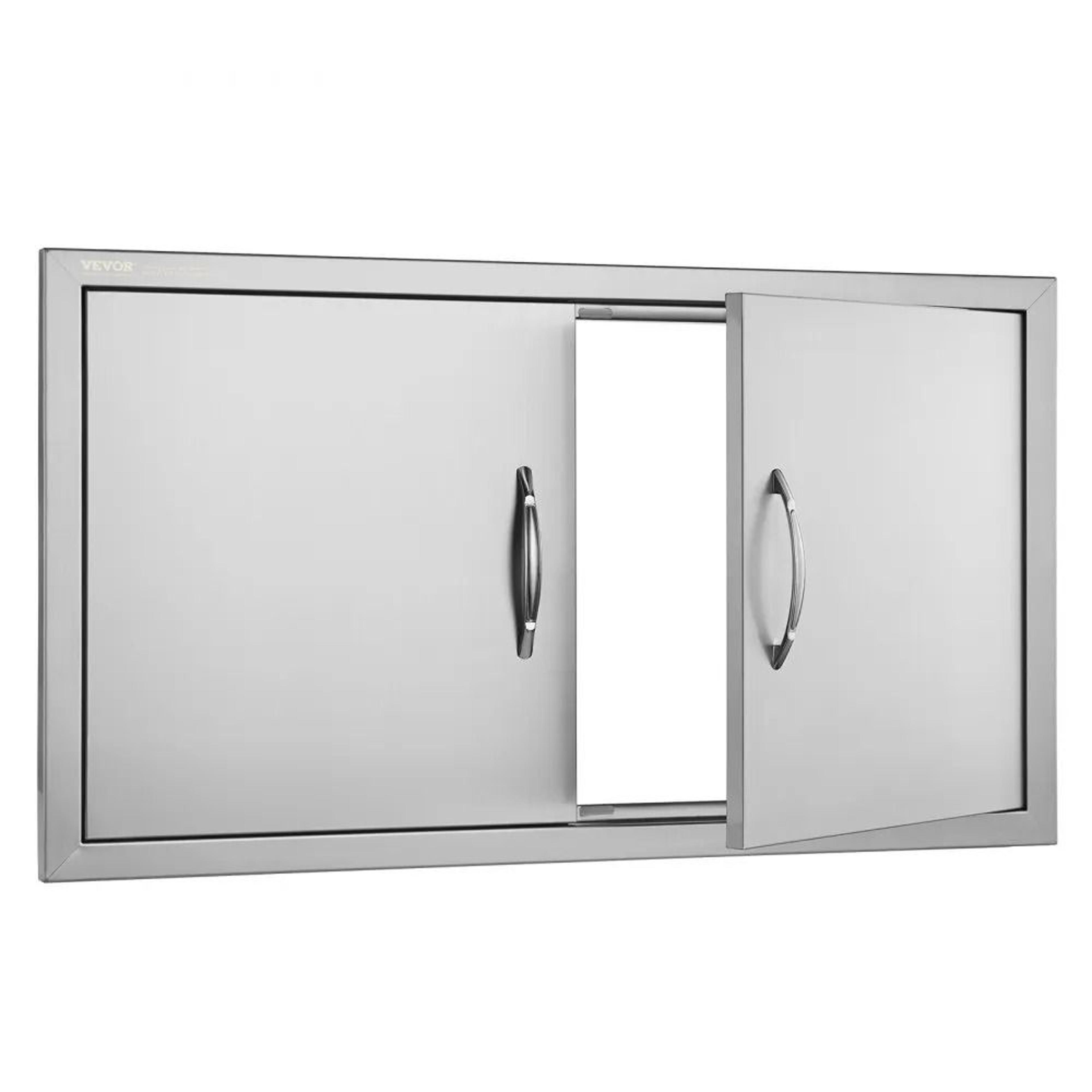 stainless steel bbq access door 34 x 19 double outdoor kitchen cabinet door